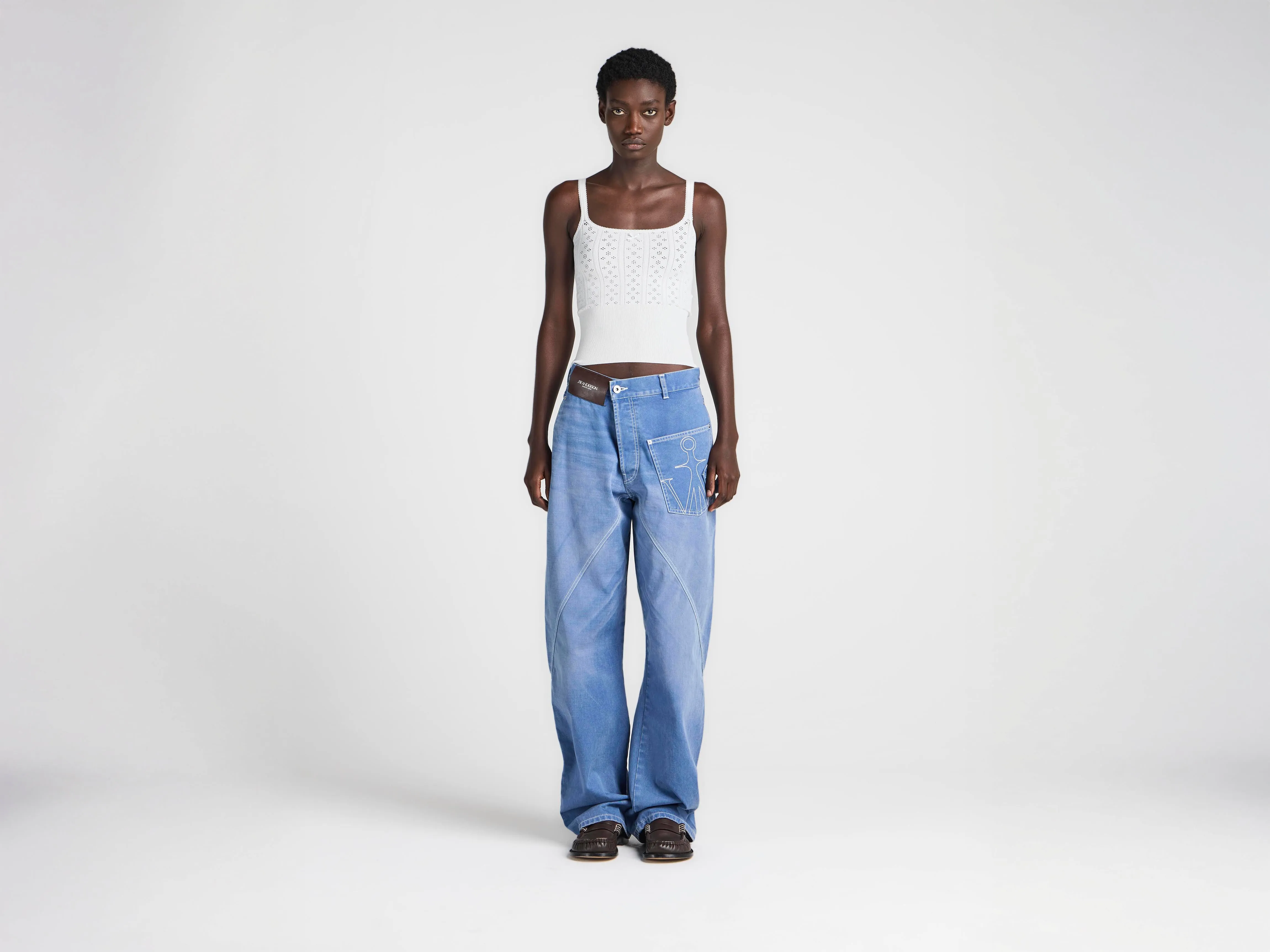WOMENS TWISTED WORKWEAR DENIM JEANS IN FRENCH BLUE sold by J.W. Anderson product image thumbnail 2