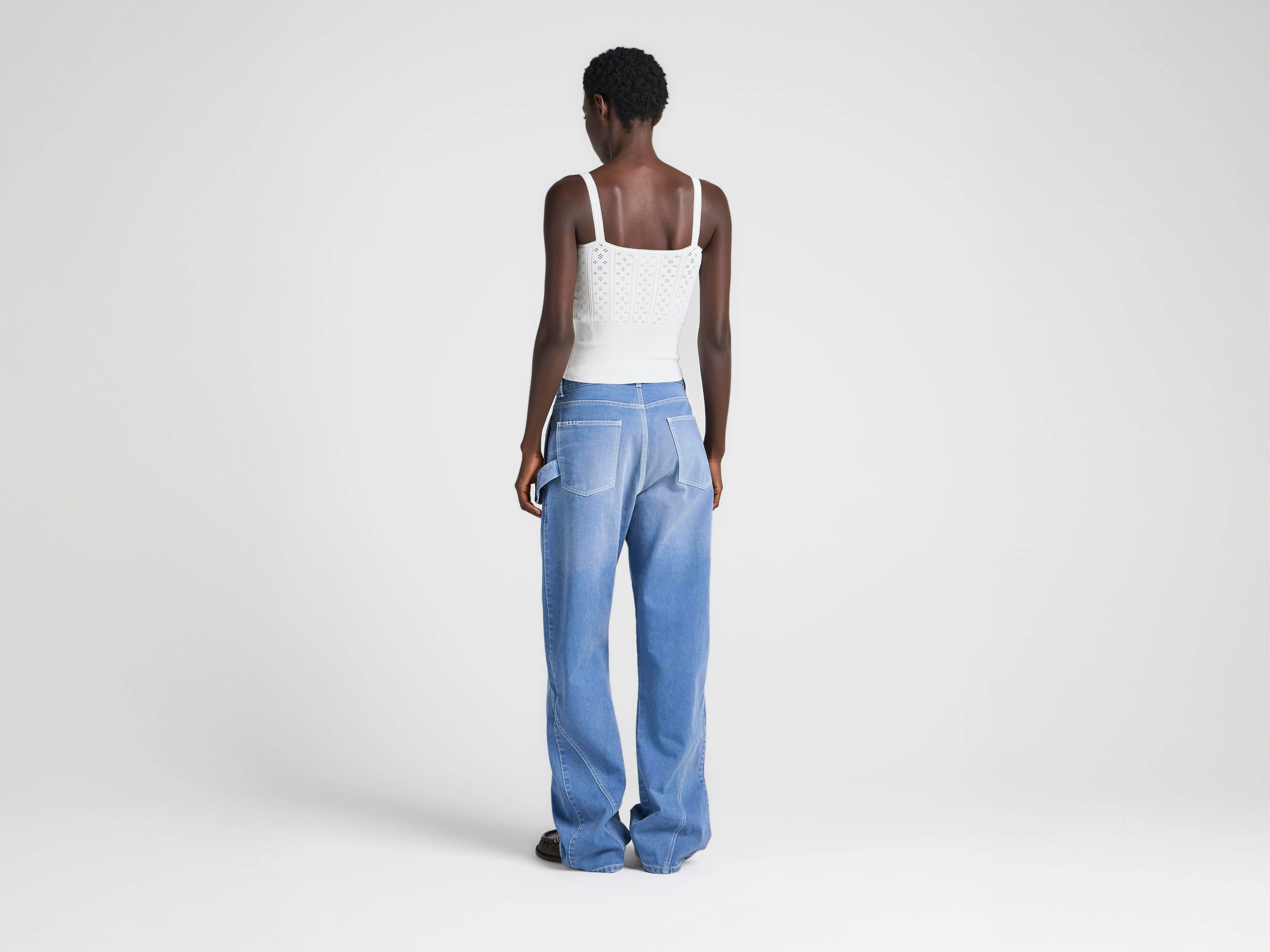 WOMENS TWISTED WORKWEAR DENIM JEANS IN FRENCH BLUE sold by J.W. Anderson product image thumbnail 4