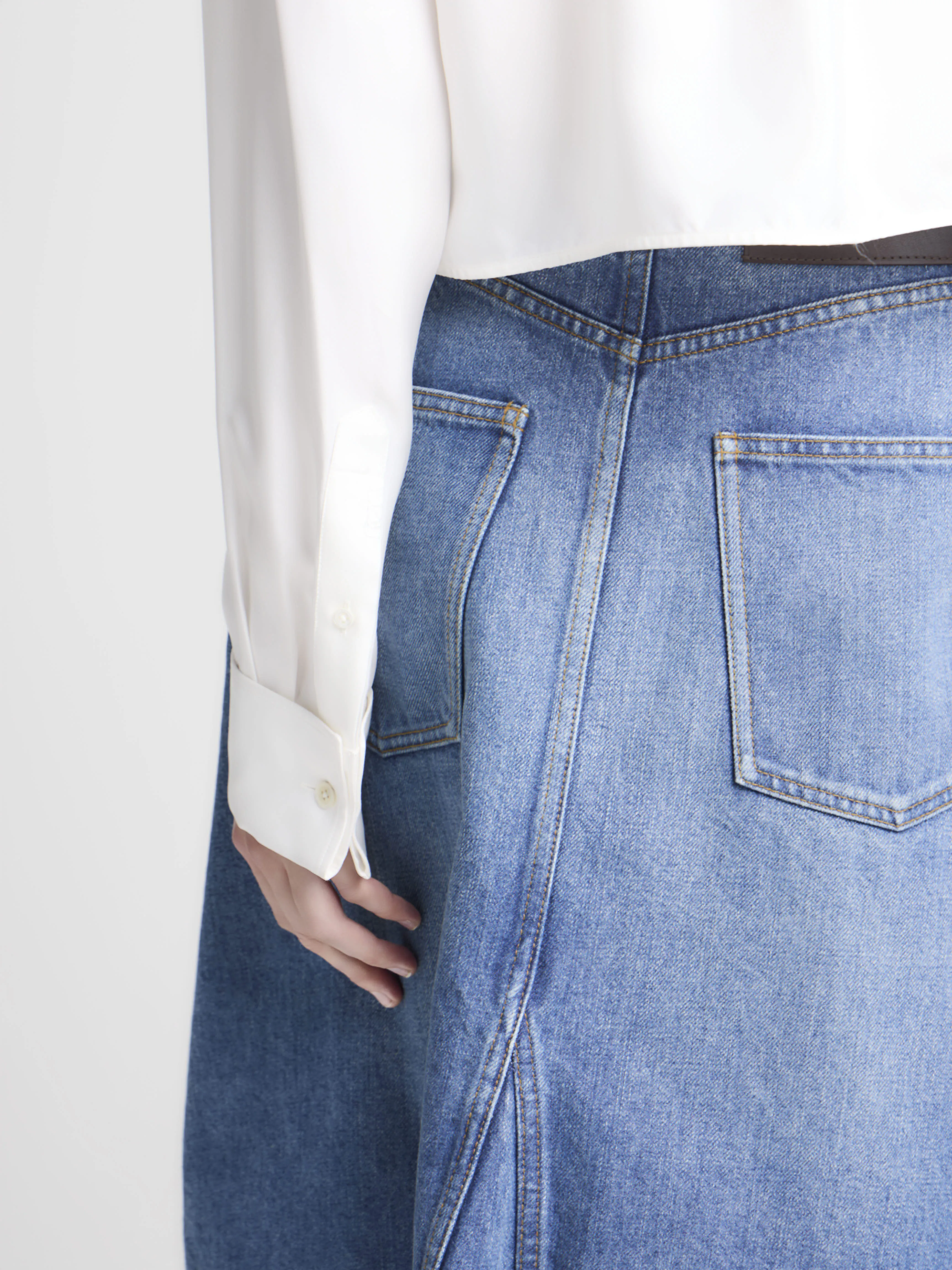 WOMENS DROP FRONT SKIRT IN VINTAGE BLUE sold by J.W. Anderson product image thumbnail 5