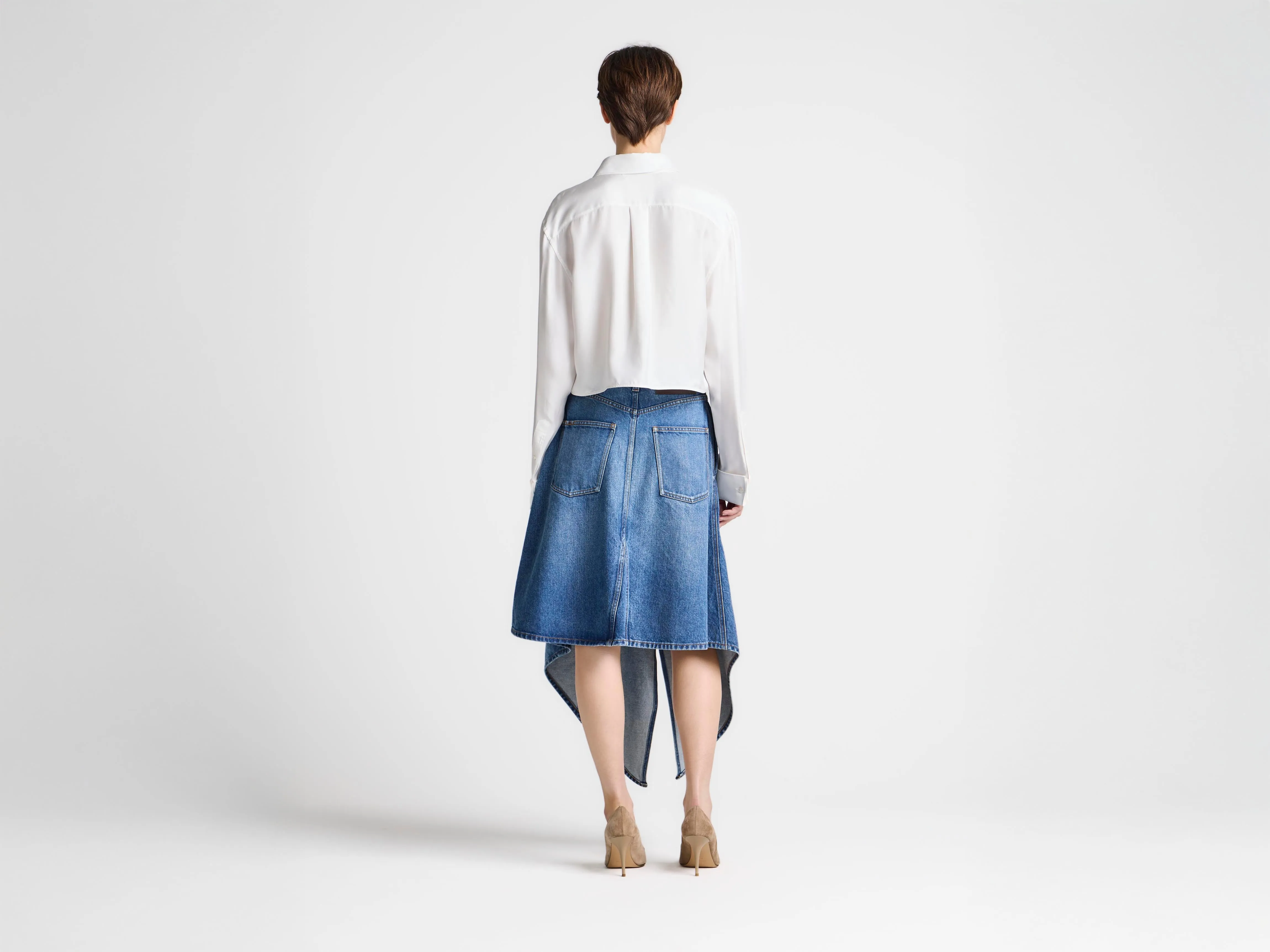 WOMENS DROP FRONT SKIRT IN VINTAGE BLUE sold by J.W. Anderson product image thumbnail 4