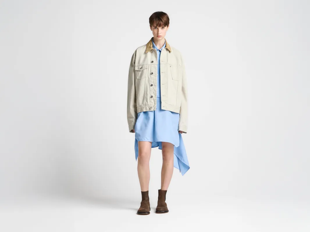 WOMENS CORDUROY COLLAR DENIM JACKET IN ECRU made by J.W. Anderson