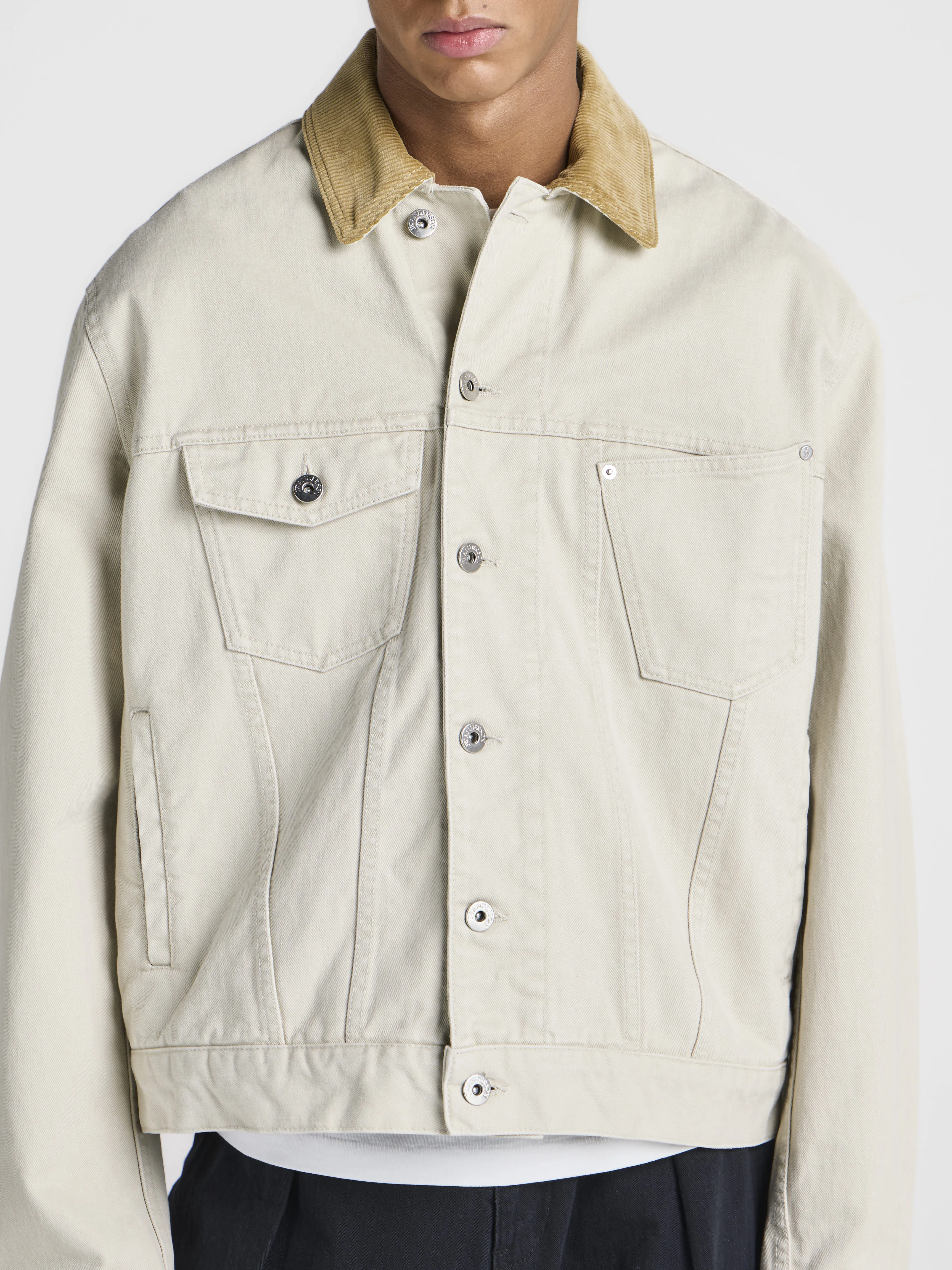 MENS CORDUROY COLLAR DENIM JACKET IN ECRU sold by J.W. Anderson product image thumbnail 2