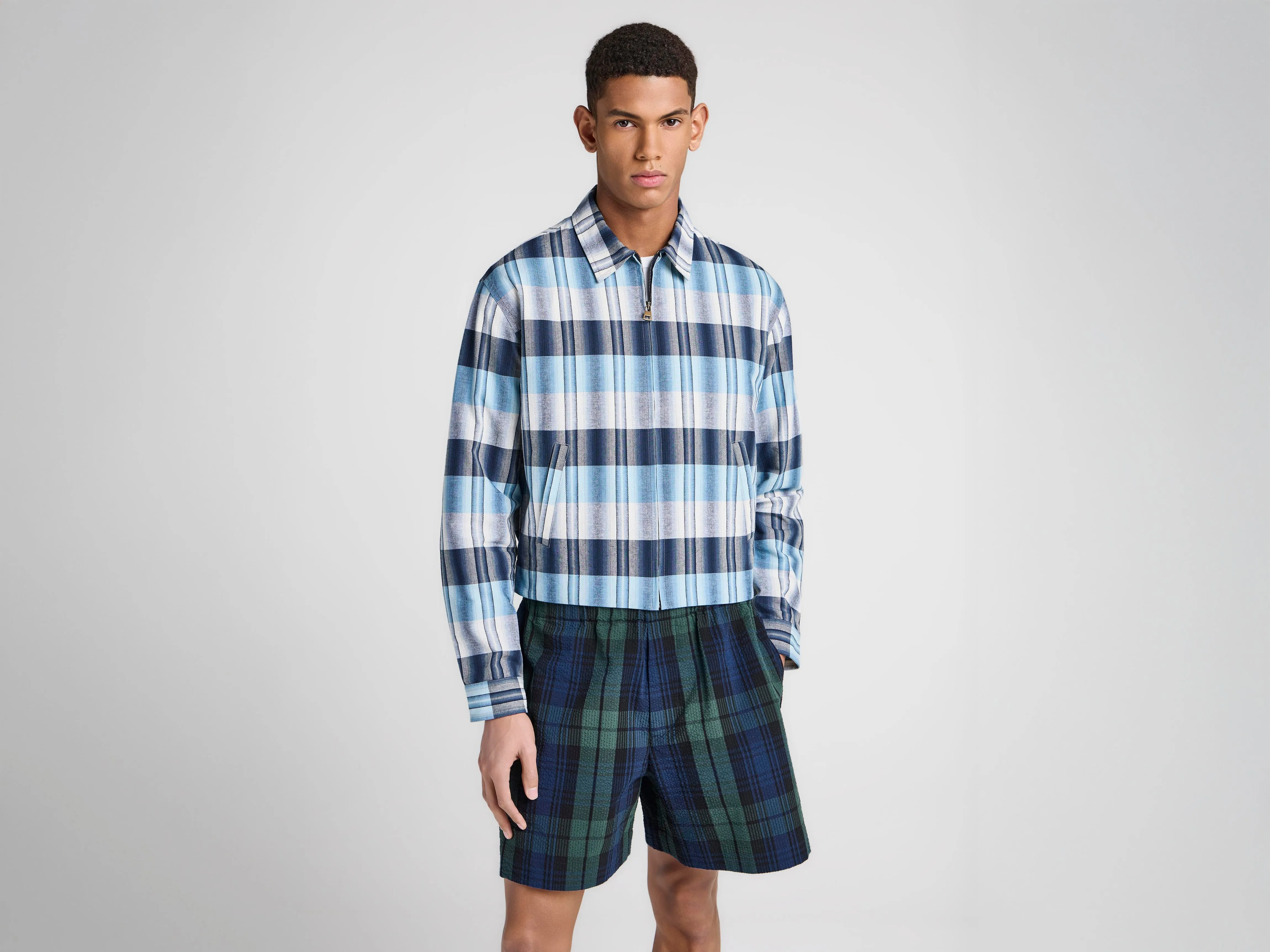 MENS CHECKERED SHORTS IN NAVY & GREEN sold by J.W. Anderson product image thumbnail 4