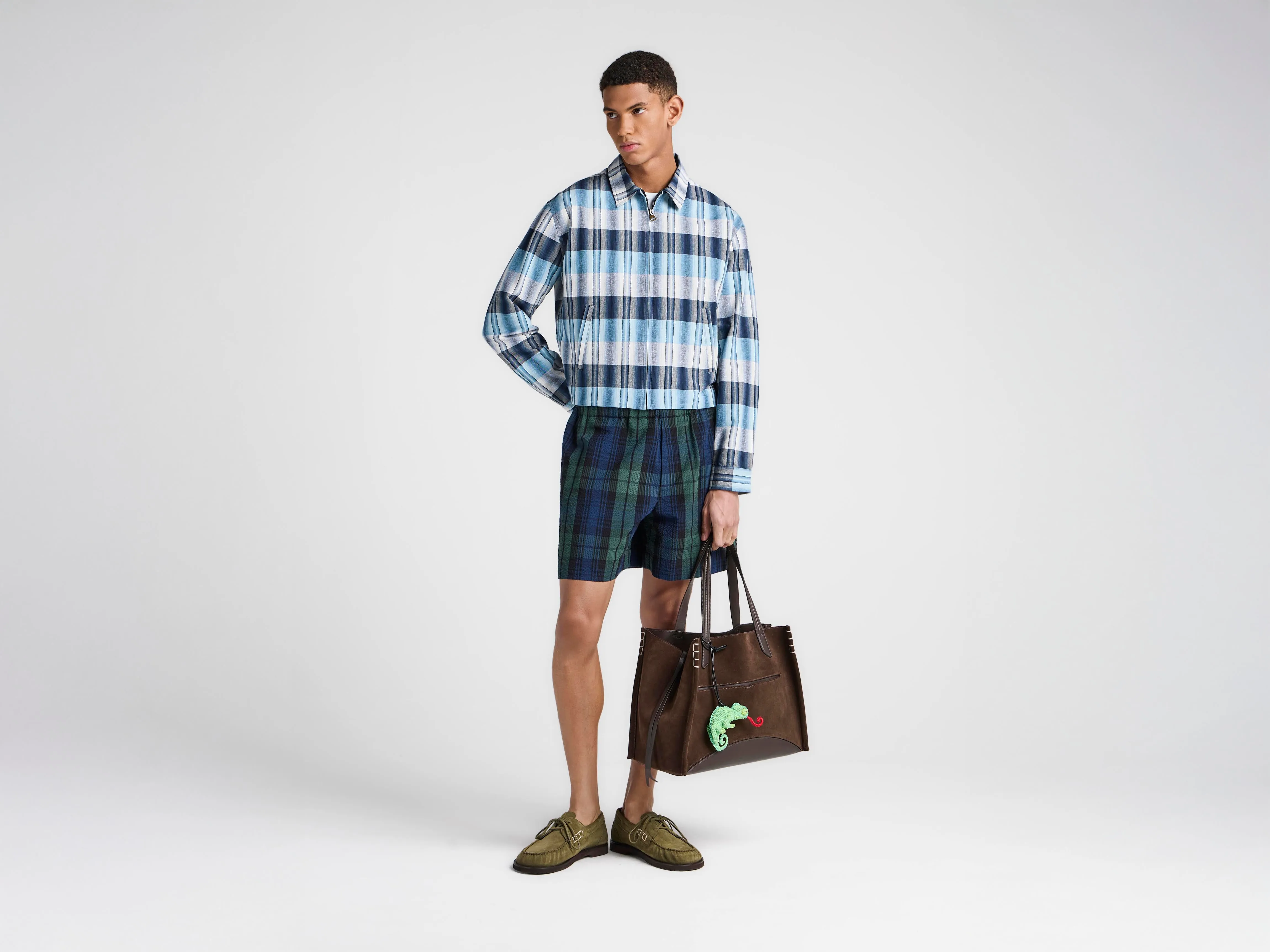 MENS CHECKERED SHORTS IN NAVY & GREEN sold by J.W. Anderson product image thumbnail 2