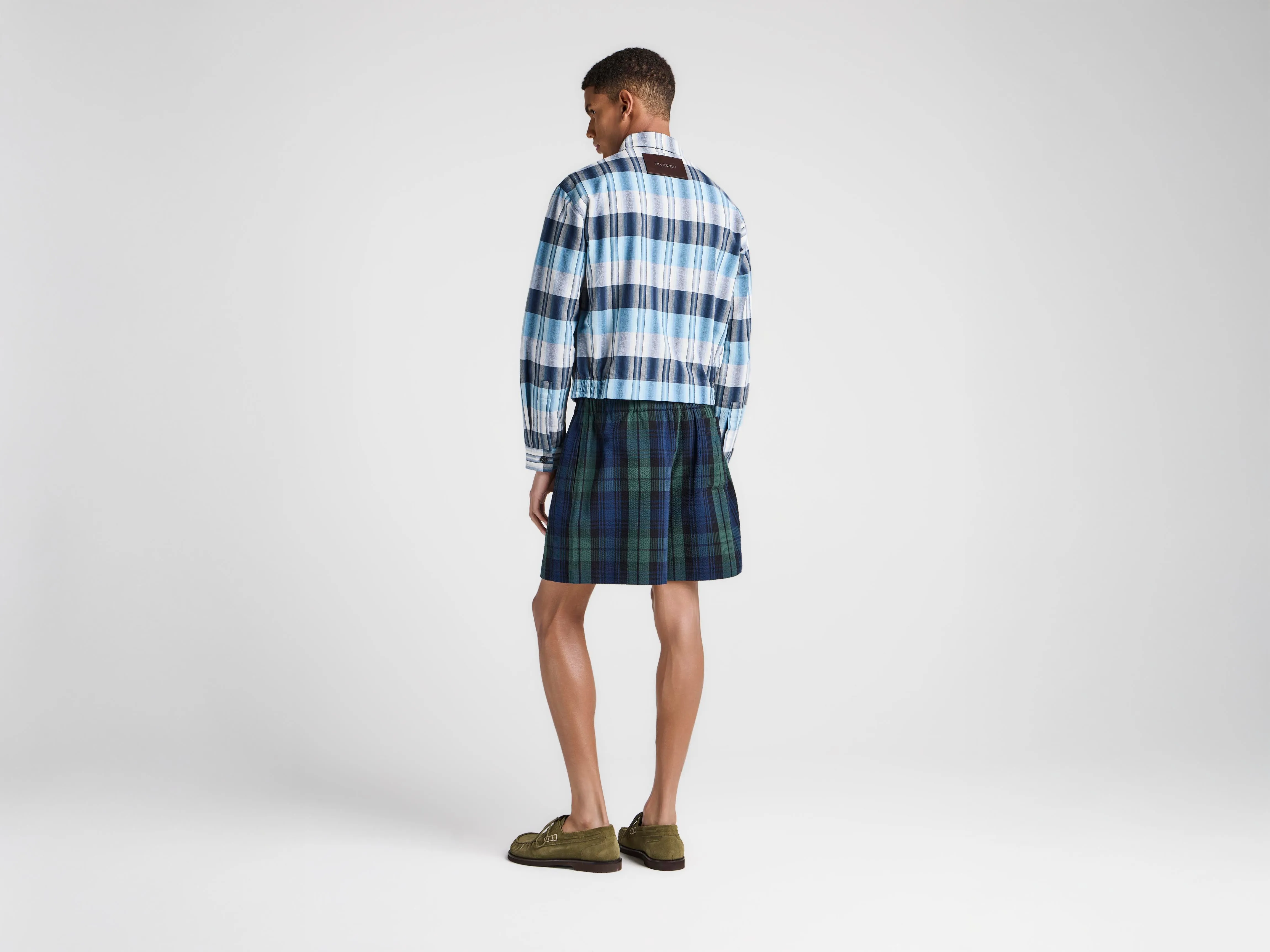 MENS CHECKERED SHORTS IN NAVY & GREEN sold by J.W. Anderson product image thumbnail 3