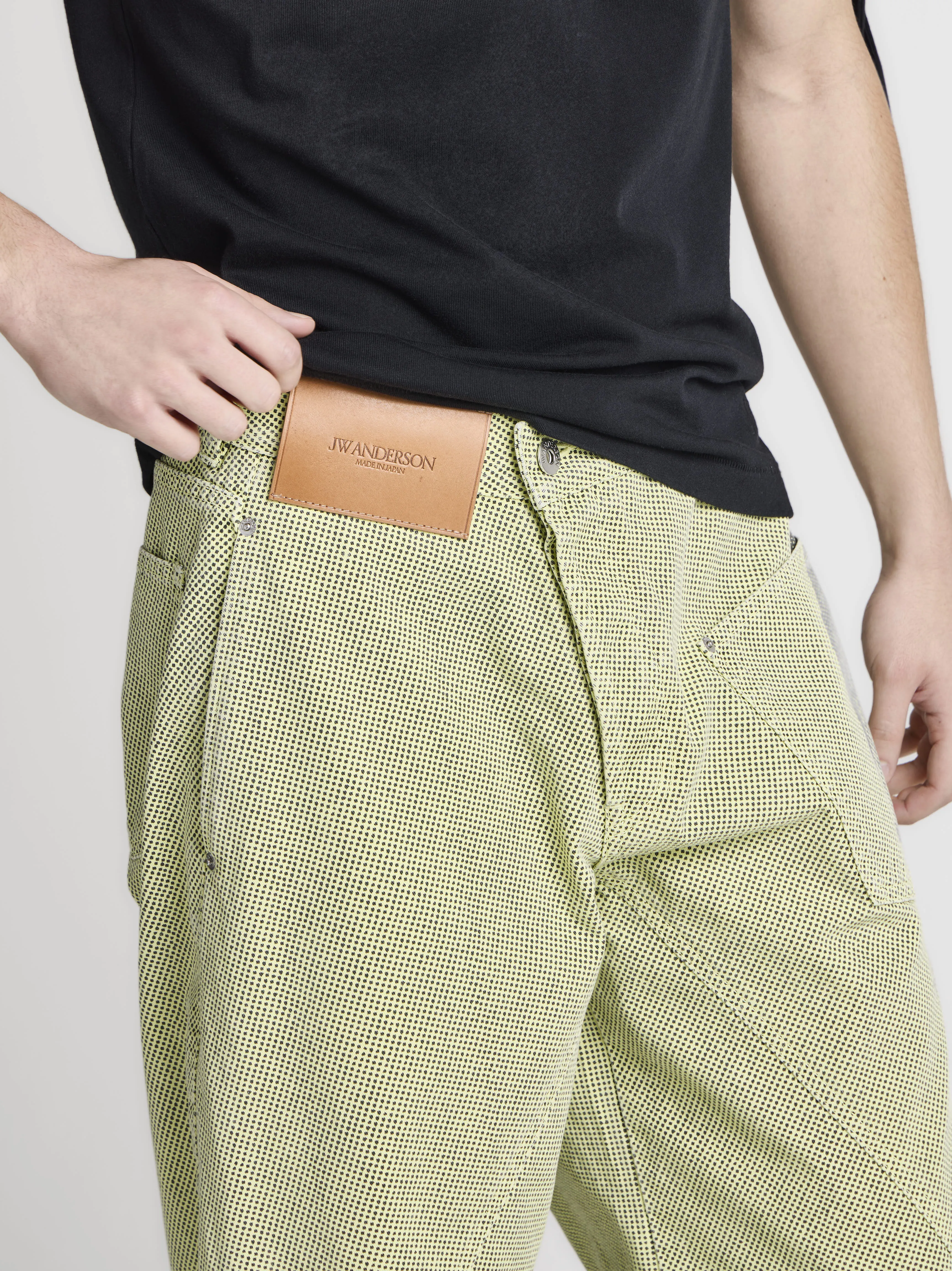 MENS TWISTED WORKWEAR DENIM JEANS IN PALE YELLOW sold by J.W. Anderson