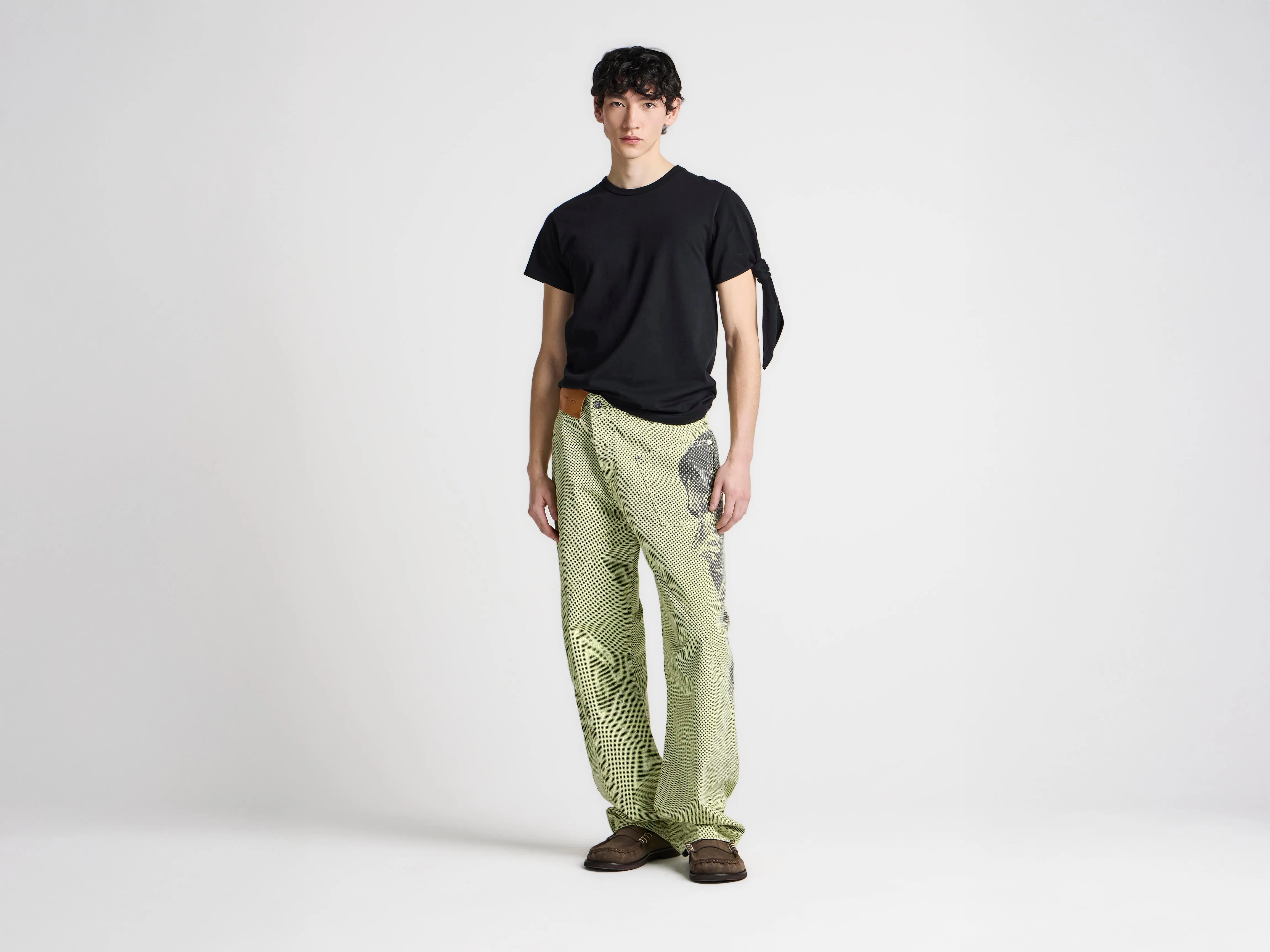 MENS TWISTED WORKWEAR DENIM JEANS IN PALE YELLOW sold by J.W. Anderson product image thumbnail 4