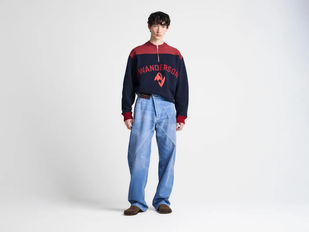 MENS TWISTED WORKWEAR DENIM JEANS IN FRENCH BLUE made by J.W. Anderson