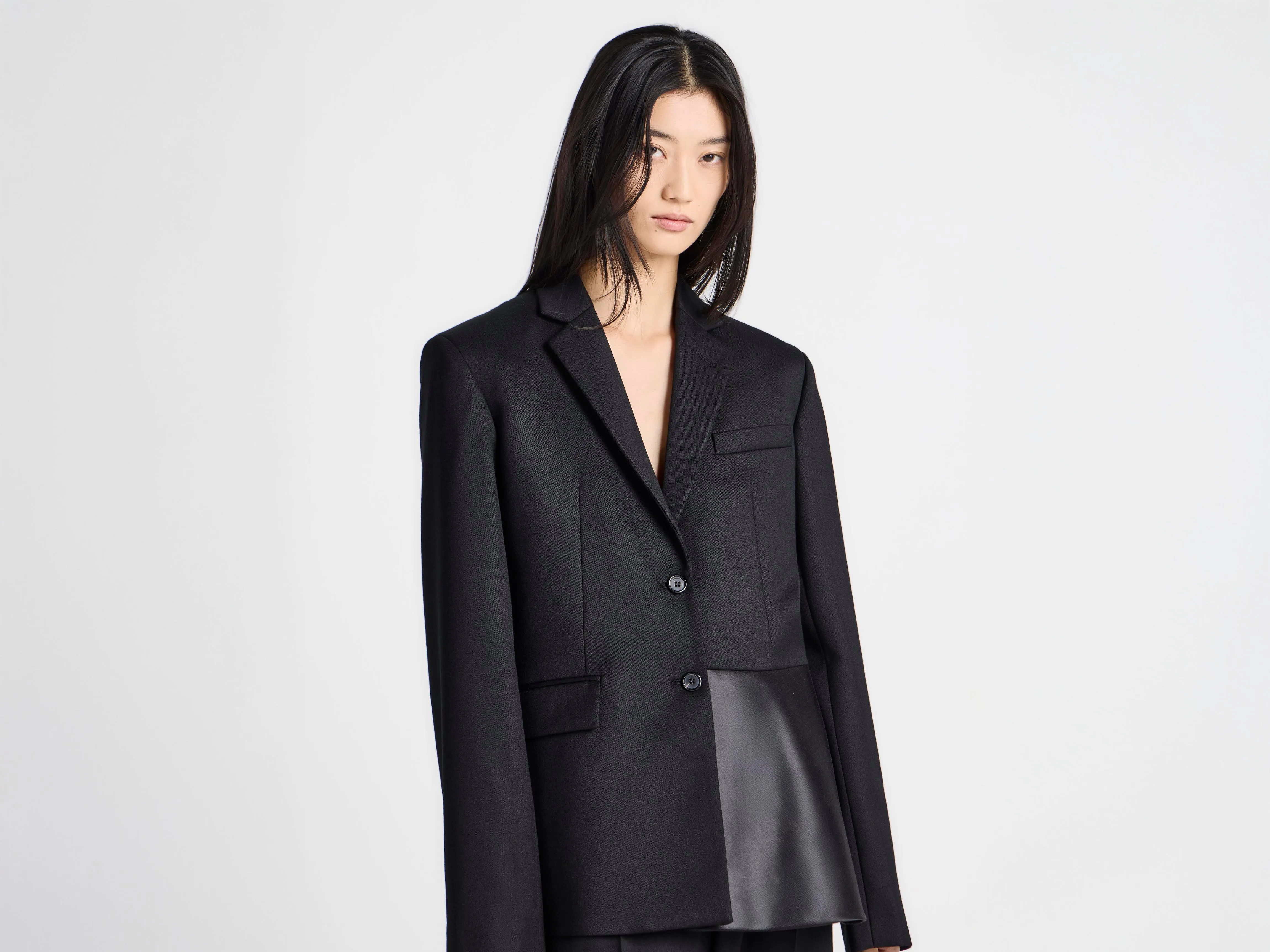 WOMENS TAILORED JACKET WITH WRAP DRAPE IN BLACK sold by J.W. Anderson product image thumbnail 2