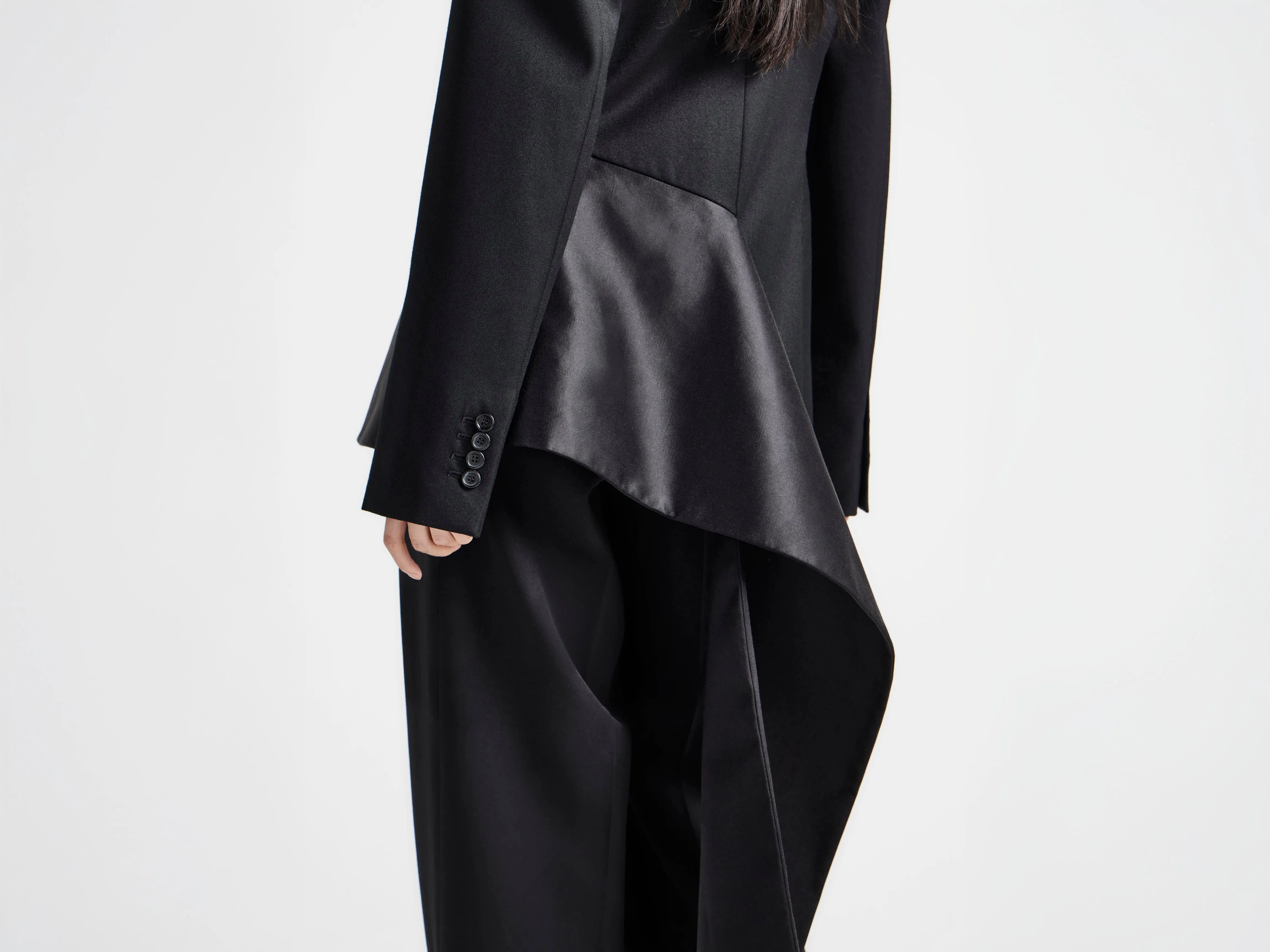 WOMENS TAILORED JACKET WITH WRAP DRAPE IN BLACK sold by J.W. Anderson product image thumbnail 4