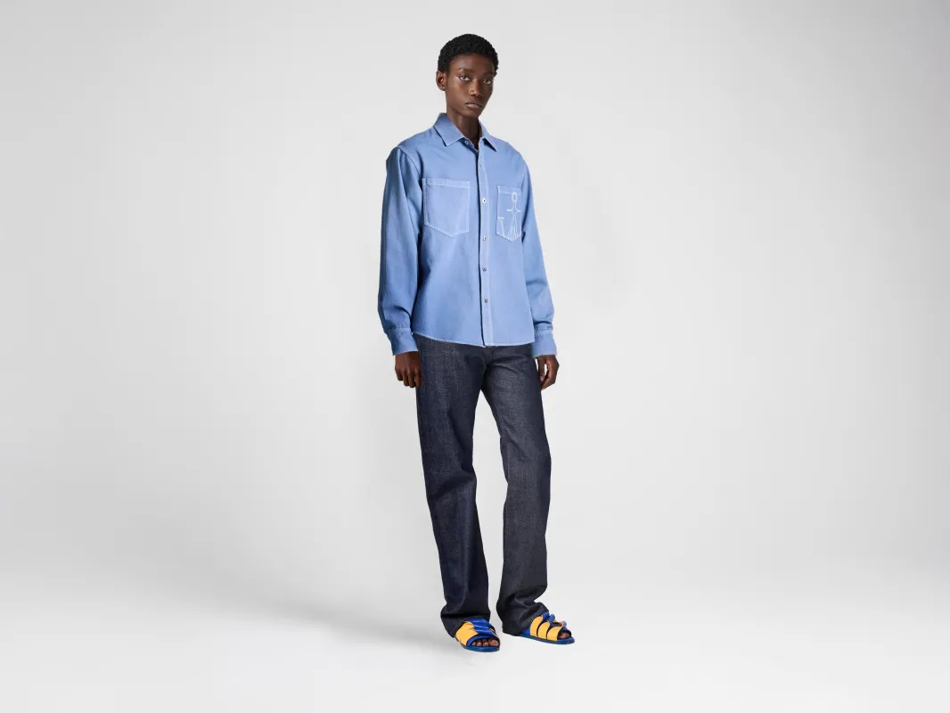 WOMENS OVERSIZED SHIRT IN FRENCH BLUE made by J.W. Anderson
