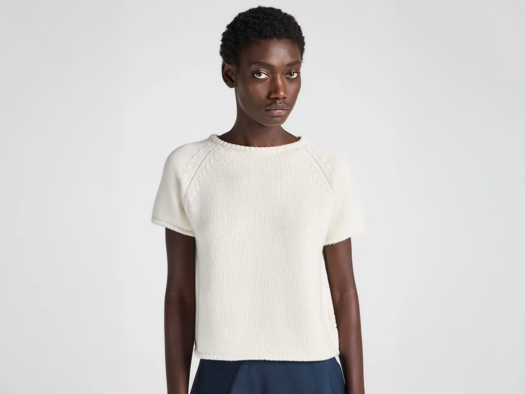 WOMENS KNITTED T-SHIRT IN IVORY made by J.W. Anderson