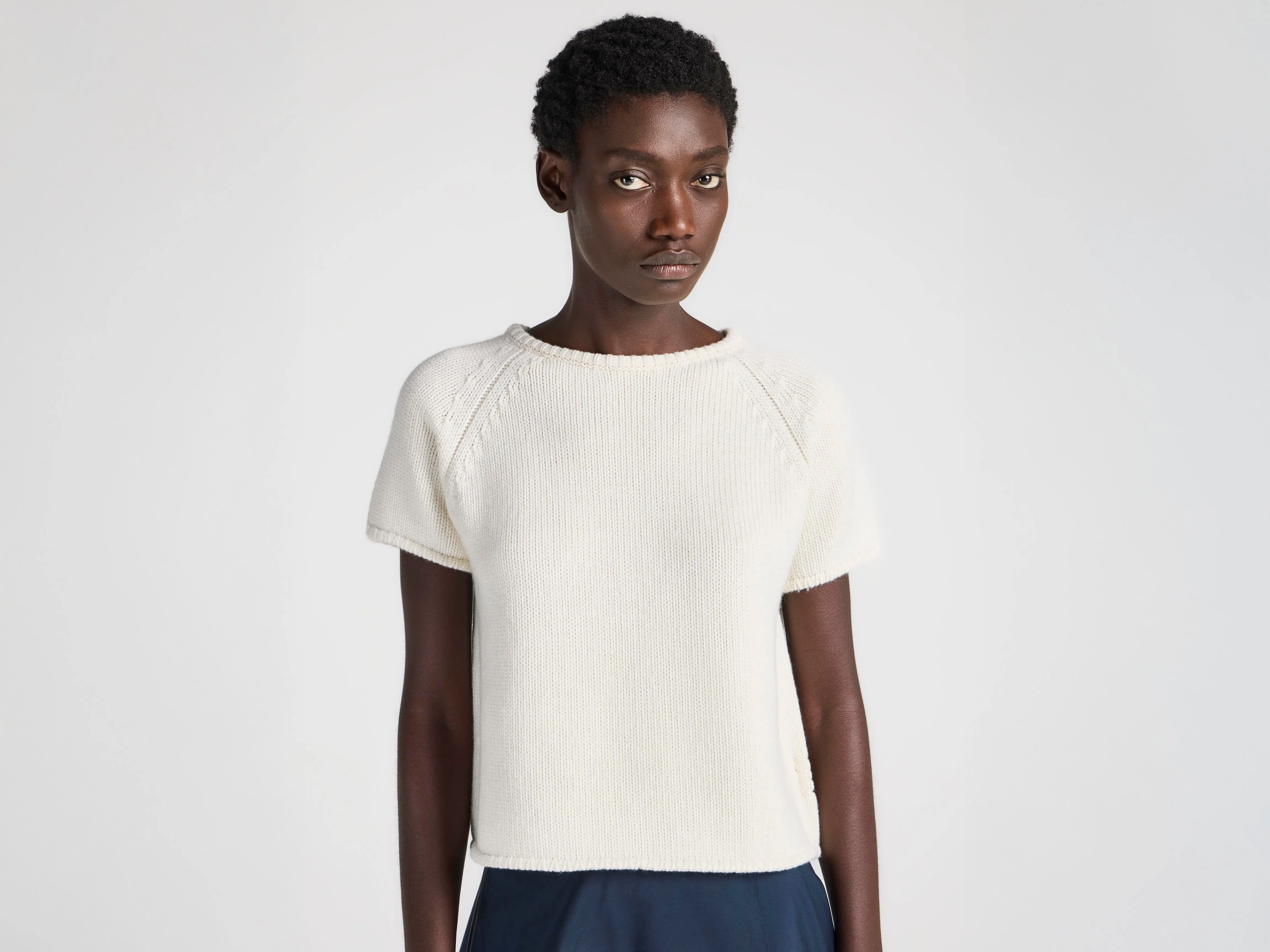 WOMENS KNITTED T-SHIRT IN IVORY sold by J.W. Anderson
