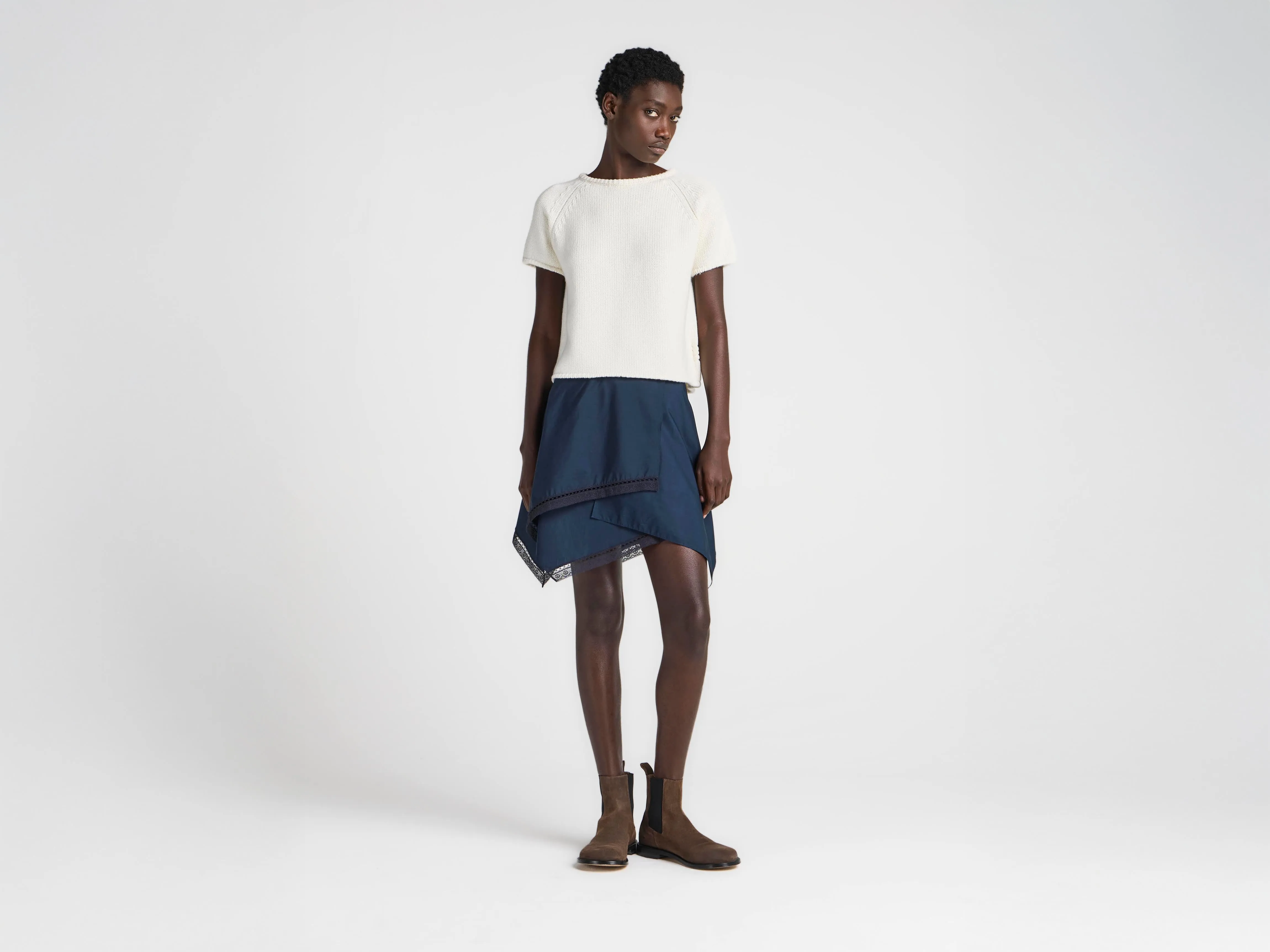 WOMENS KNITTED T-SHIRT IN IVORY sold by J.W. Anderson product image thumbnail 2