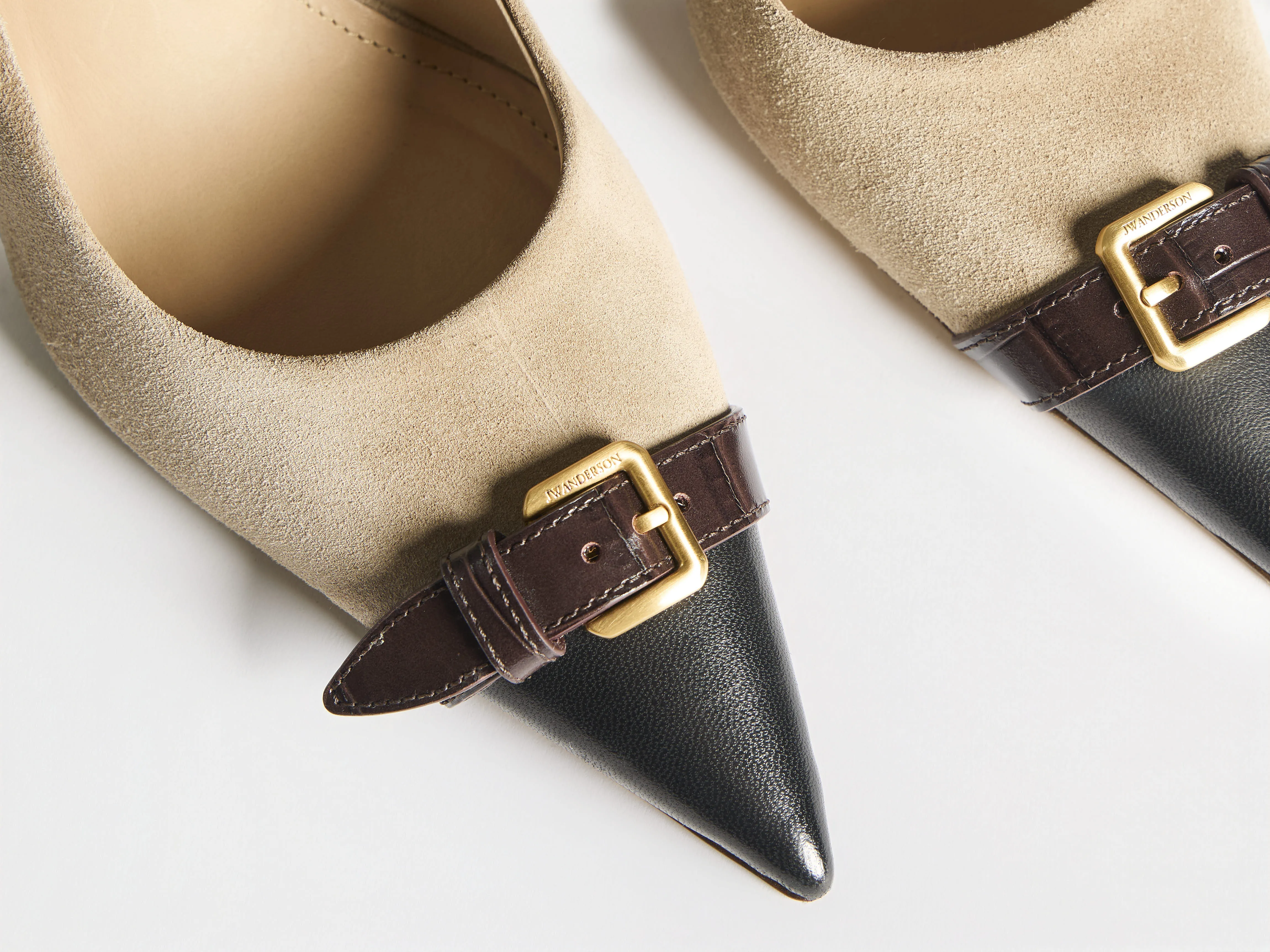 WOMENS HEELED BUCKLE SLING BACK IN TAUPE & BLACK sold by J.W. Anderson product image thumbnail 5