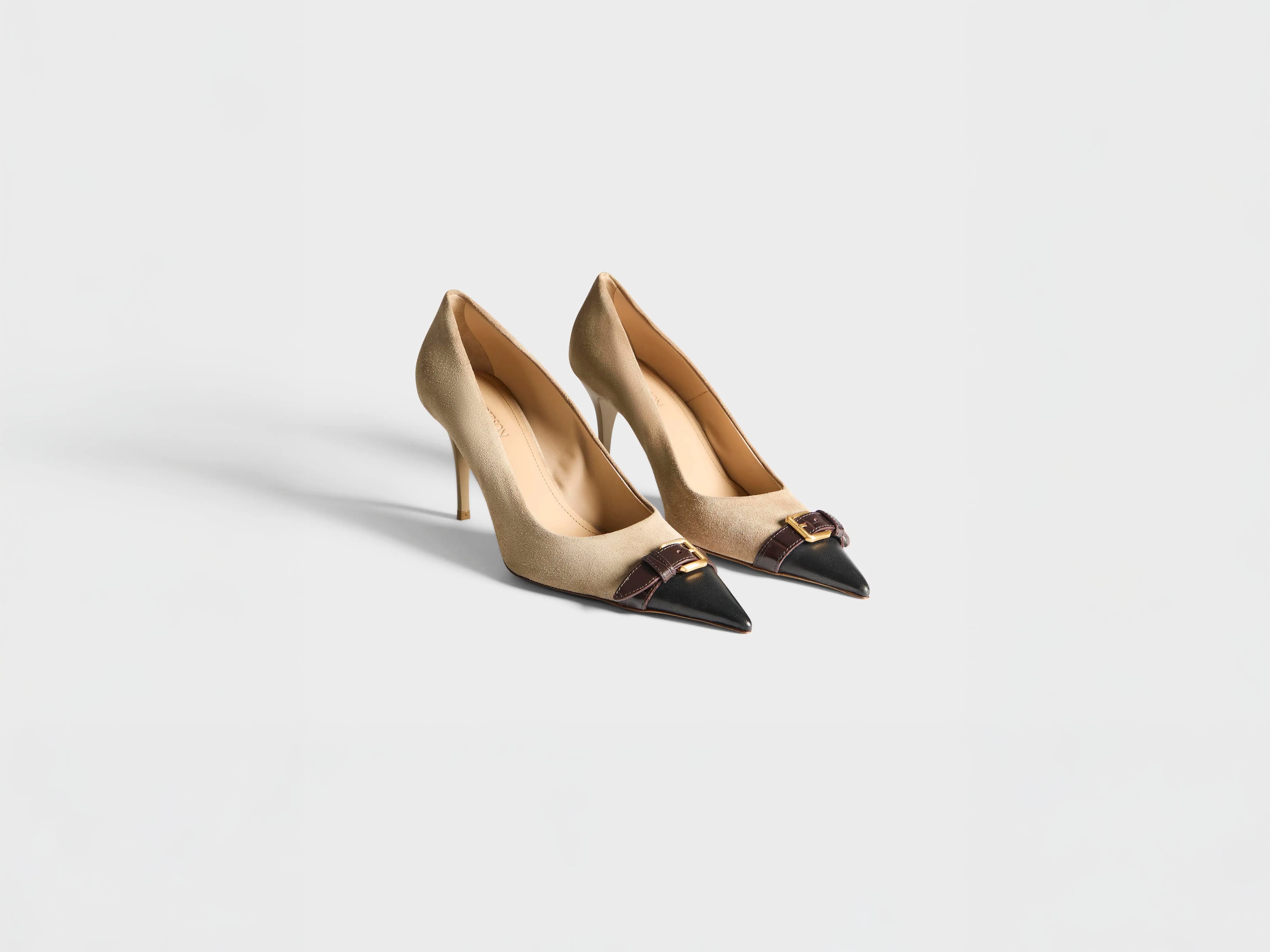 WOMENS HEELED BUCKLE SLING BACK IN TAUPE & BLACK sold by J.W. Anderson product image thumbnail 3