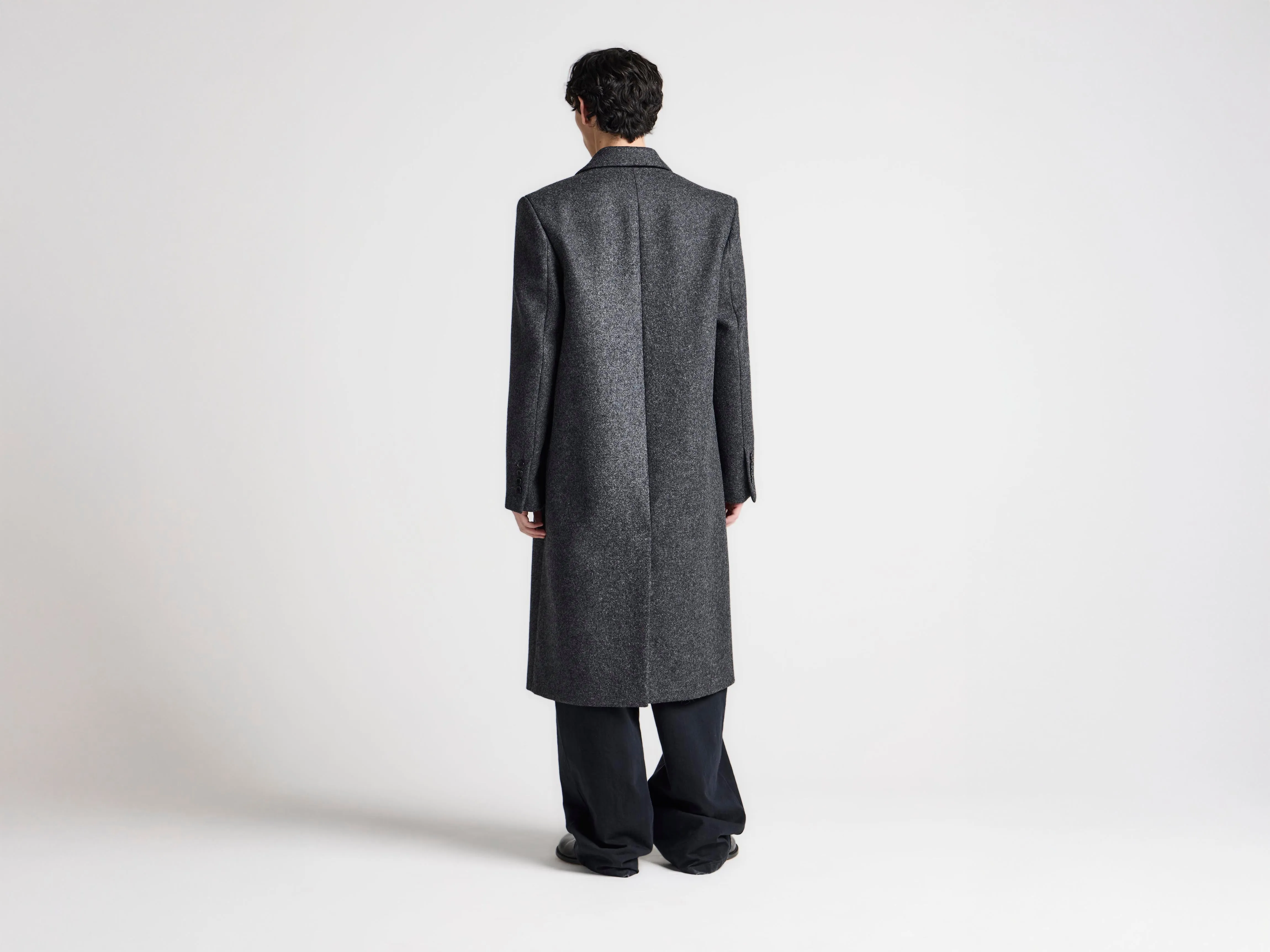 MENS DOUBLE BREASTED CROMBIE COAT IN GREY MELANGE sold by J.W. Anderson product image thumbnail 2