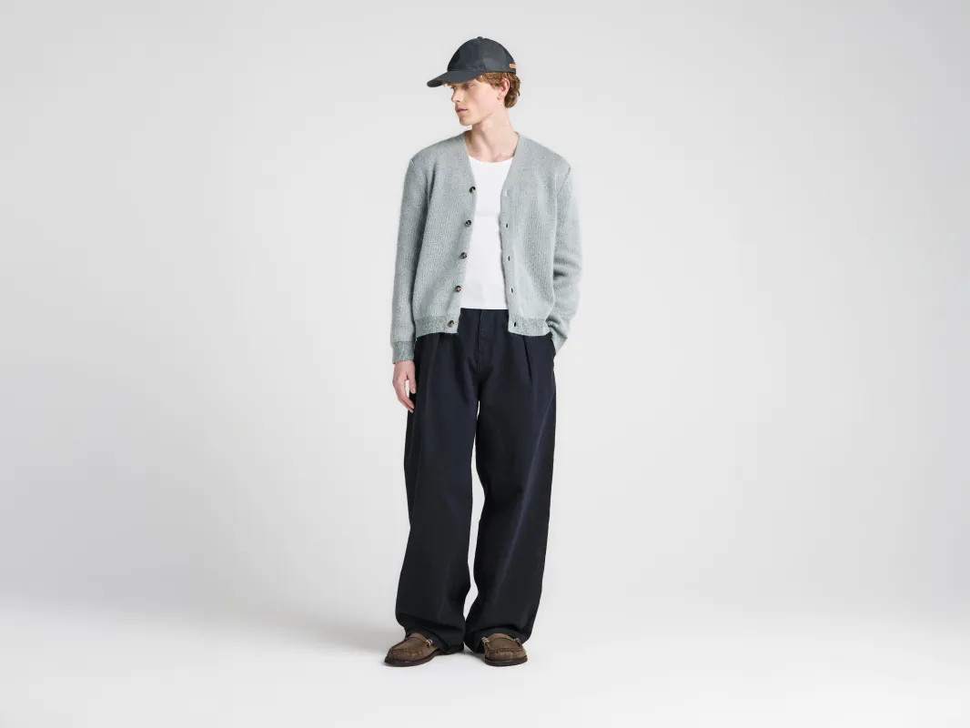 MENS KNITTED MOHAIR CARDIGAN IN LIGHT GREY made by J.W. Anderson