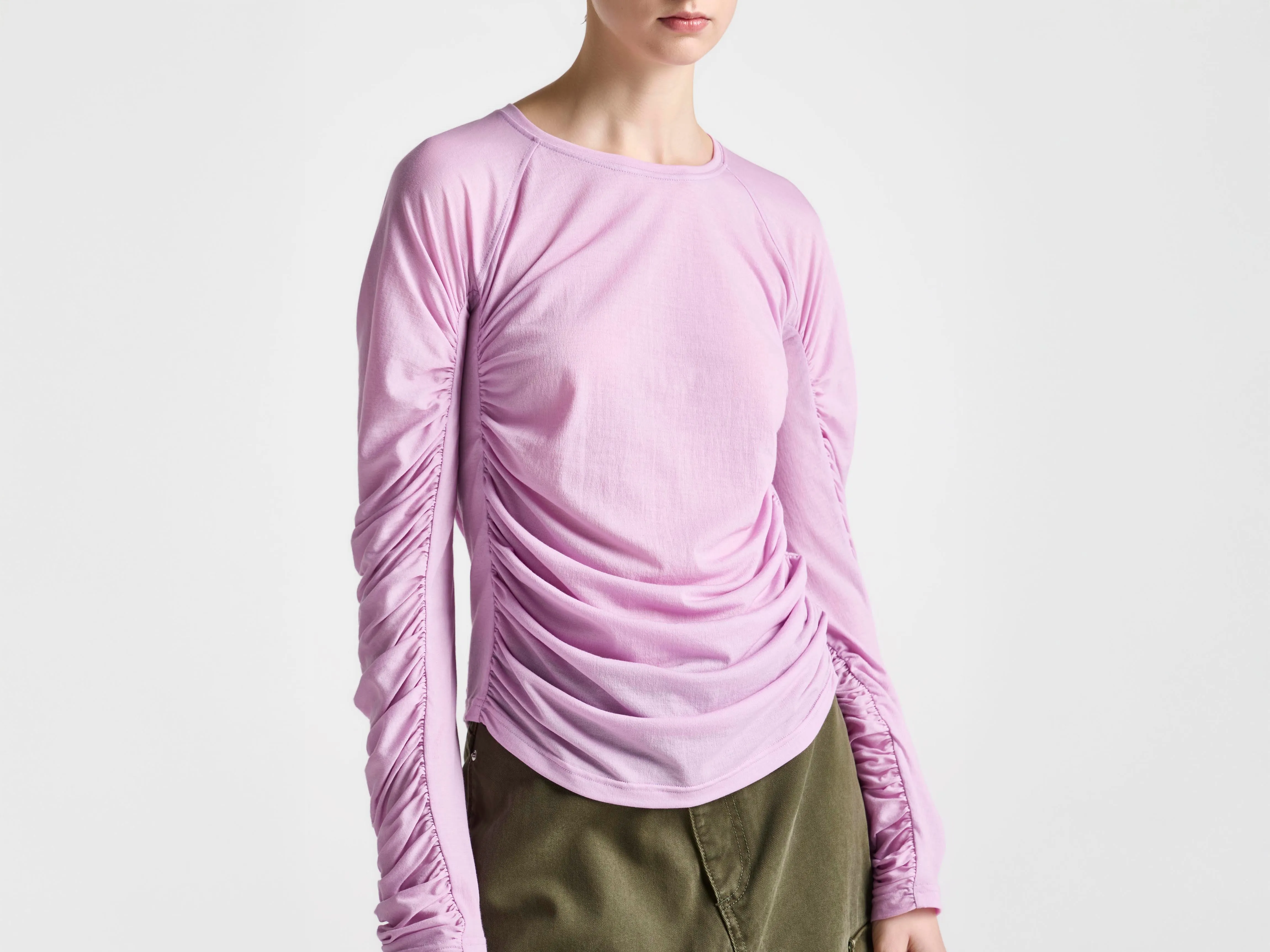 WOMENS RUCHED JERSEY TOP IN ORCHID sold by J.W. Anderson product image thumbnail 4