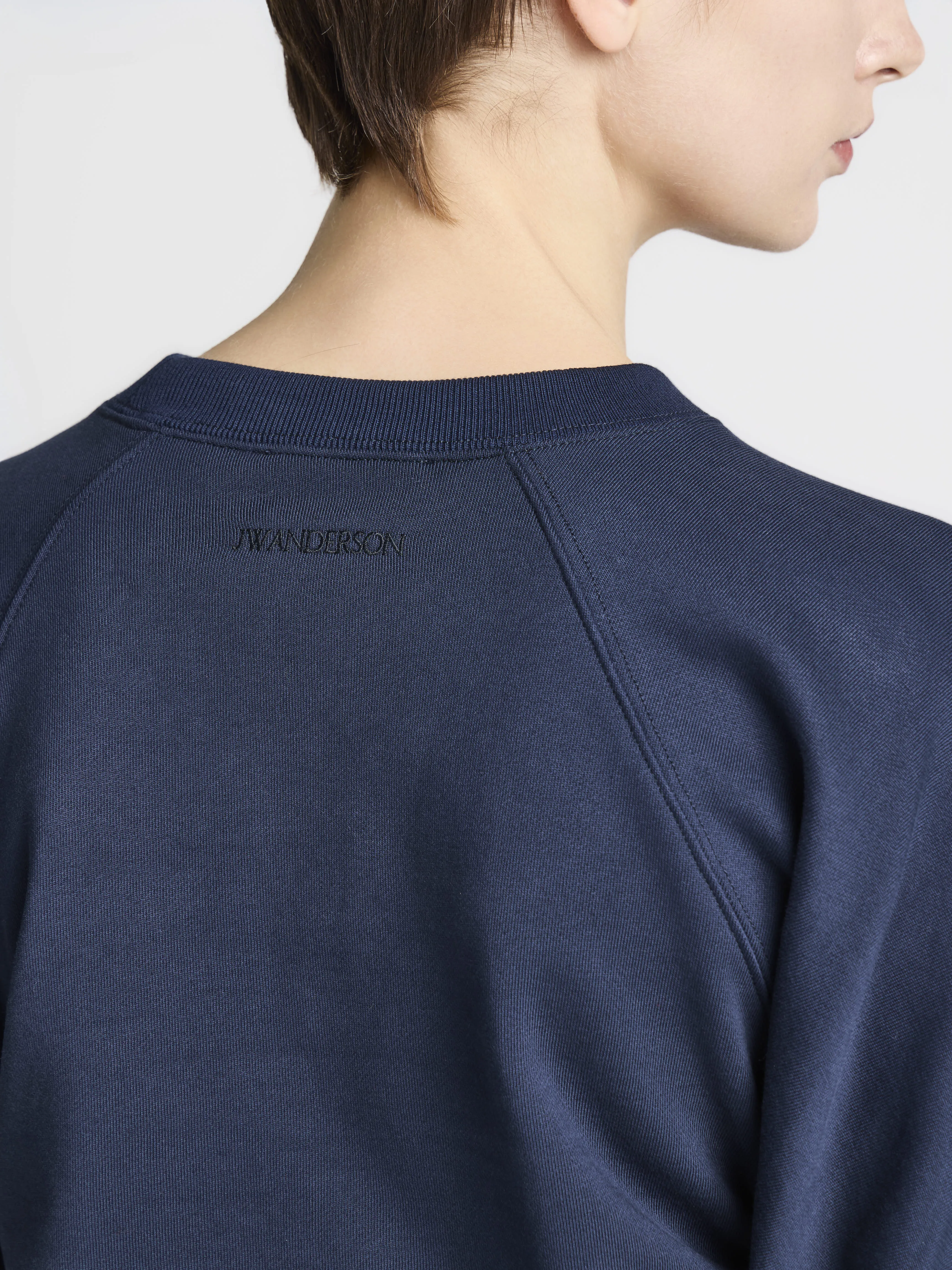 WOMENS RUCHED SLEEVE SWEATSHIRT IN NAVY sold by J.W. Anderson product image thumbnail 5