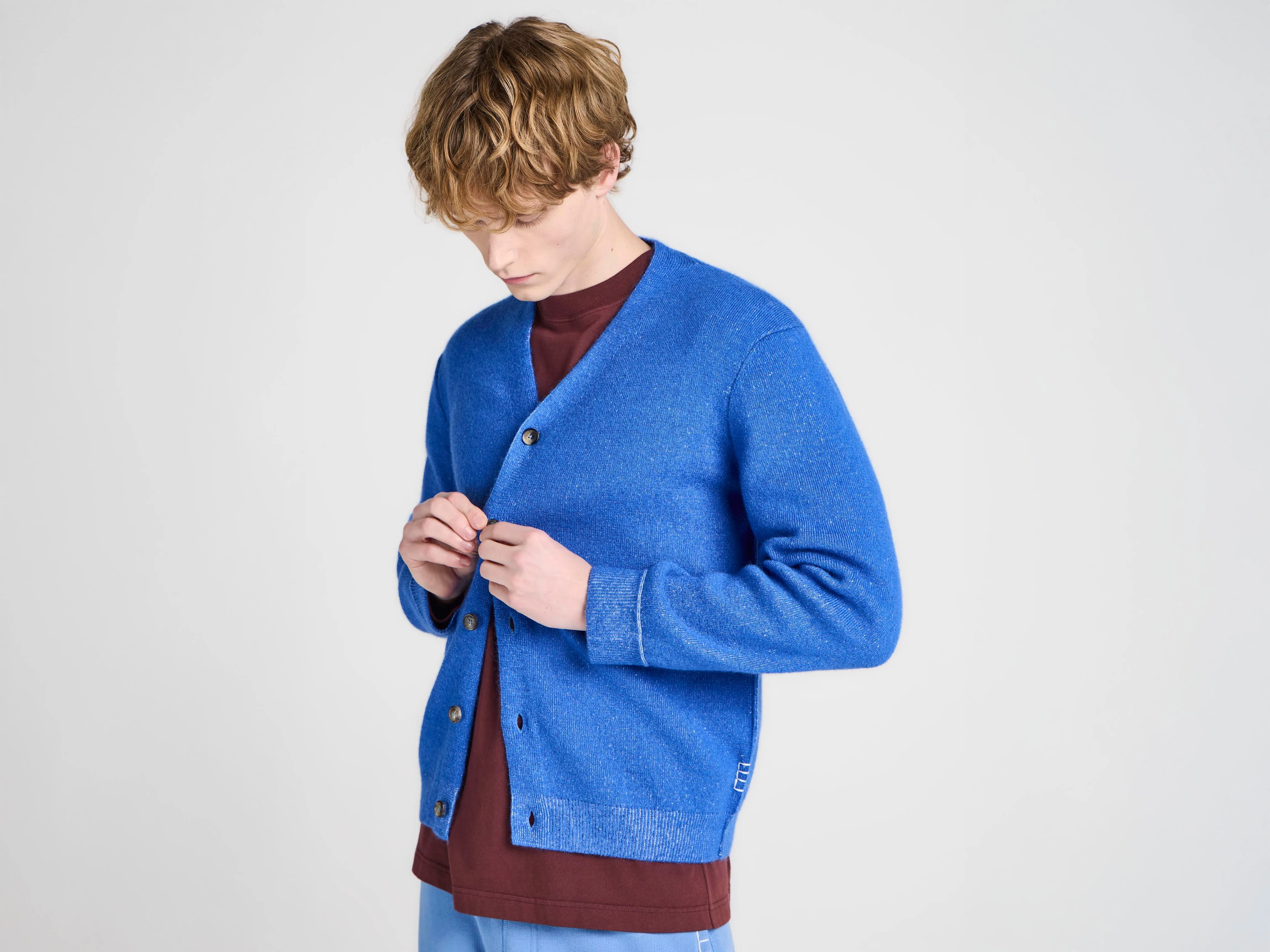 MENS KNITTED MOHAIR CARDIGAN IN COBALT sold by J.W. Anderson product image thumbnail 3