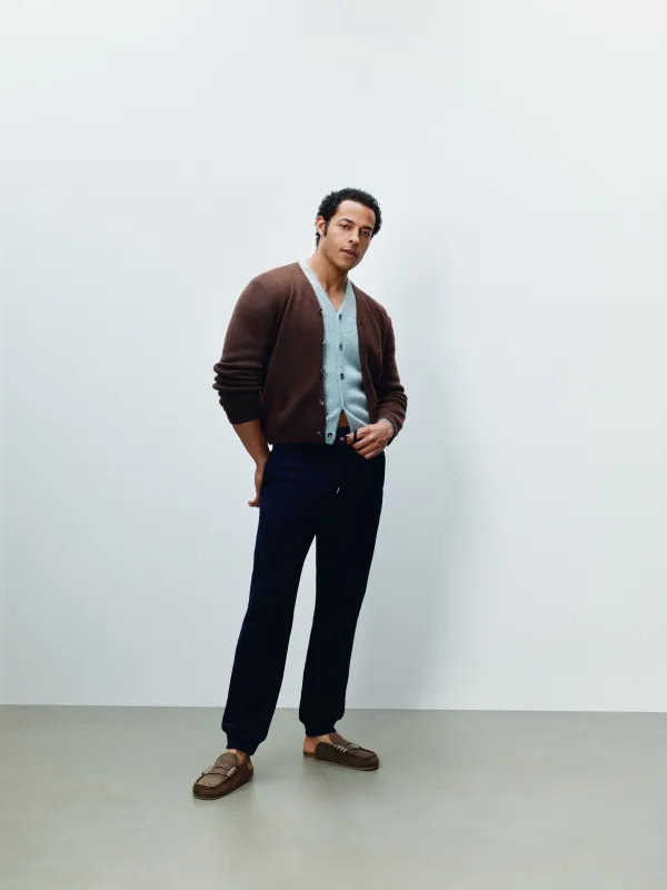 MENS KNITTED MOHAIR CARDIGAN IN BROWN made by J.W. Anderson