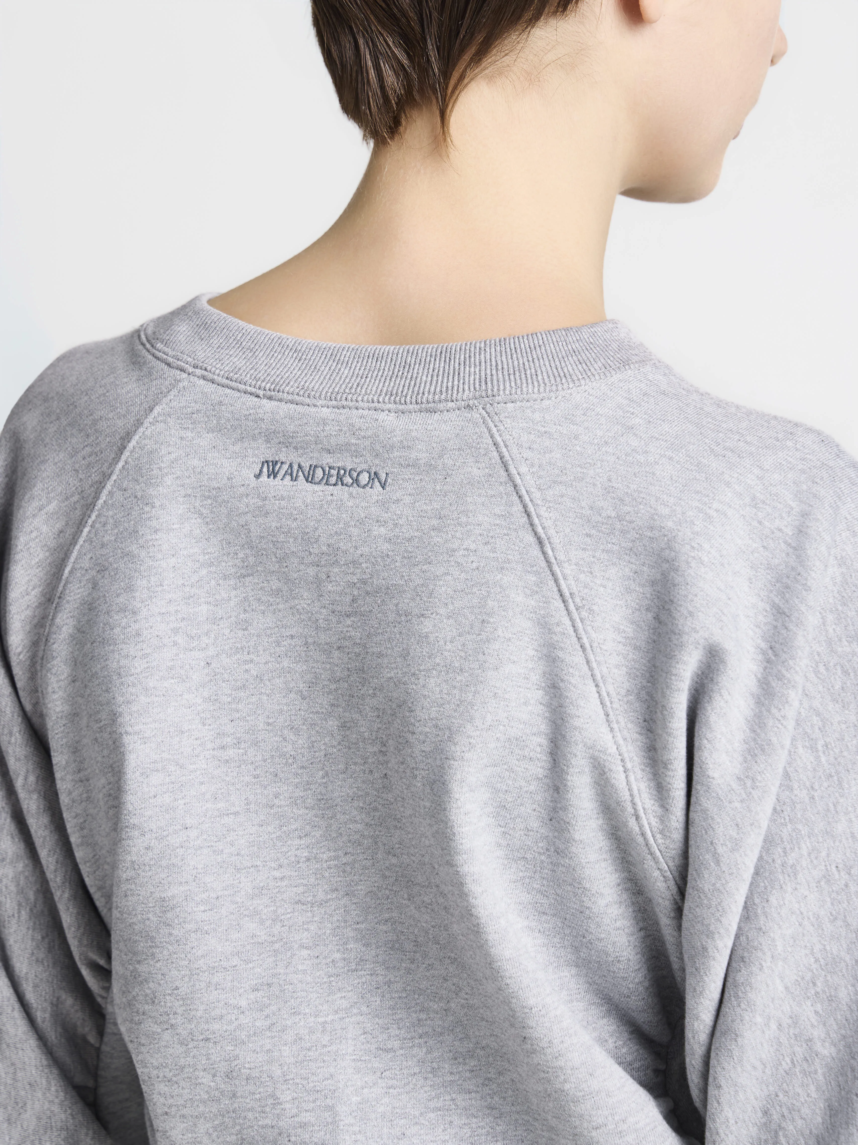 WOMENS RUCHED SLEEVE SWEATSHIRT IN MID GREY MELANGE sold by J.W. Anderson product image thumbnail 5
