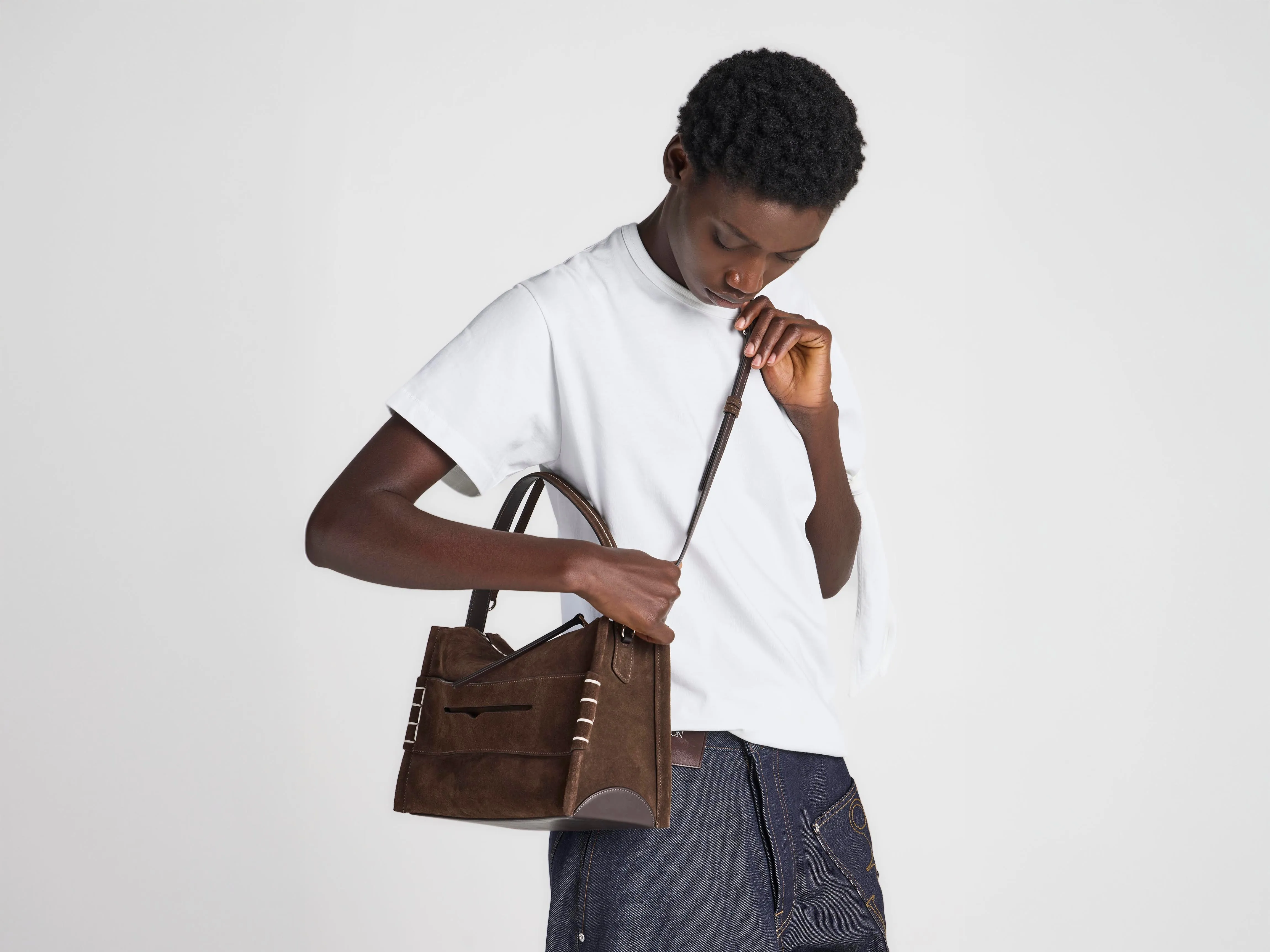 MEDIUM LOAFER BAG IN BROWN SUEDE sold by J.W. Anderson product image thumbnail 5