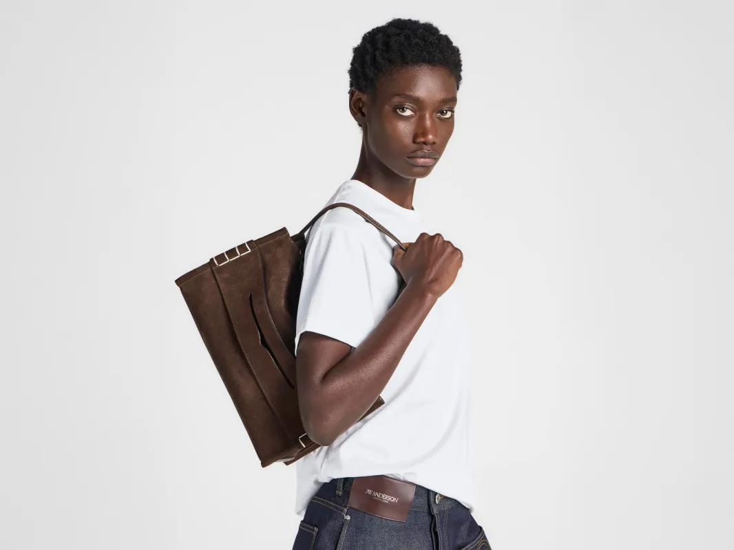 MEDIUM LOAFER BAG IN BROWN SUEDE made by J.W. Anderson