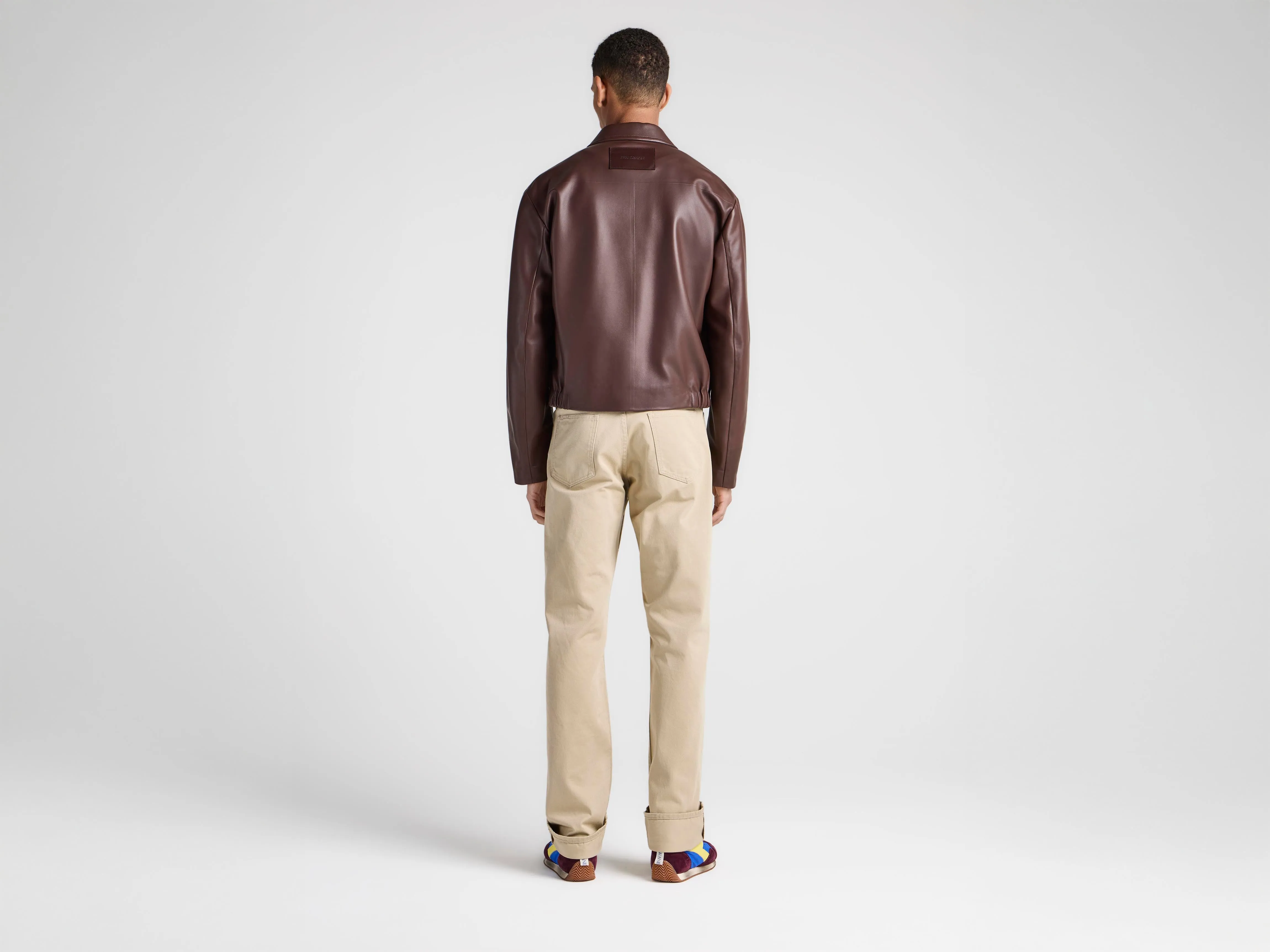 MENS BLOUSON LEATHER JACKET IN CHOCOLATE BROWN sold by J.W. Anderson product image thumbnail 4