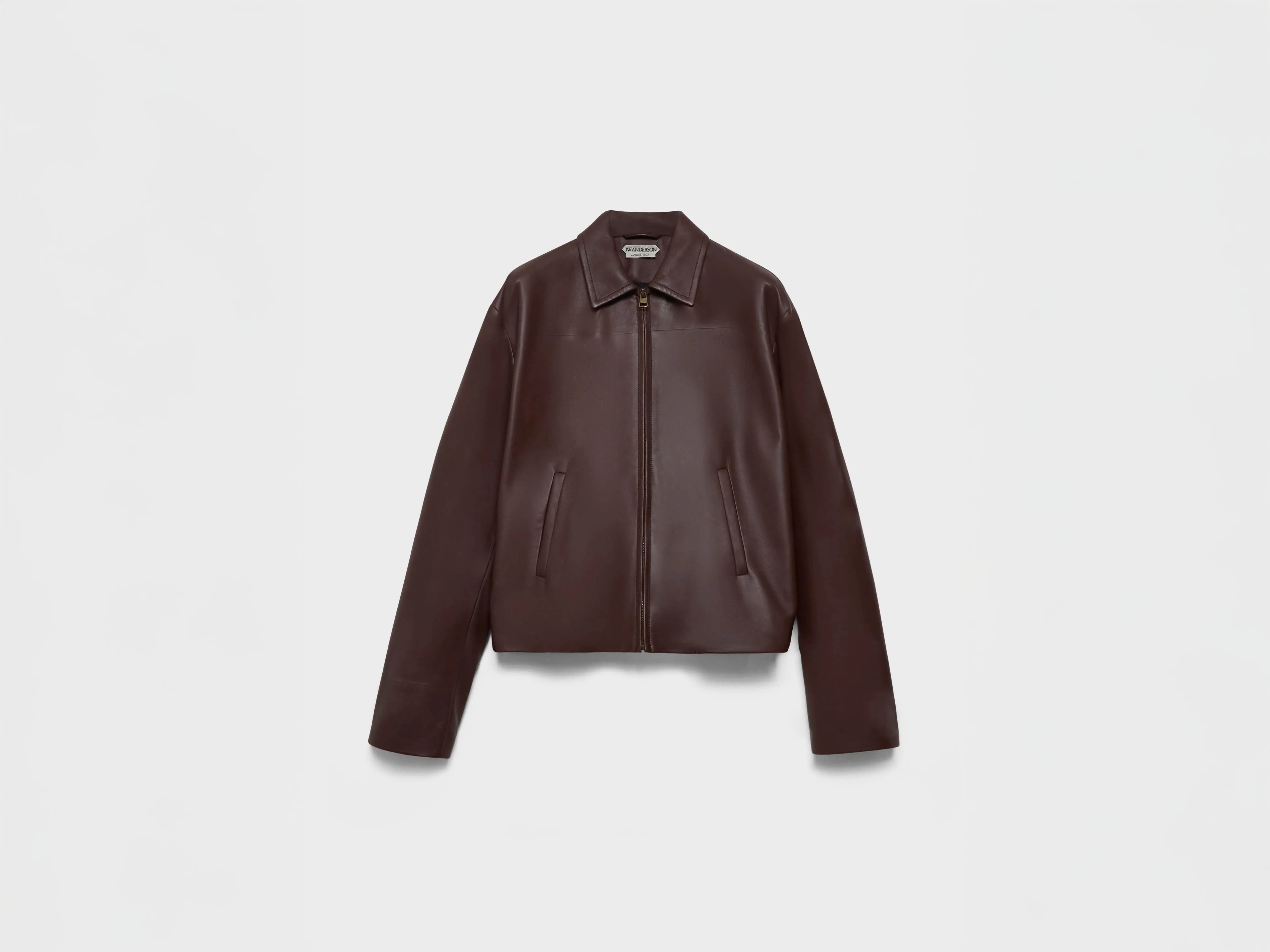 MENS BLOUSON LEATHER JACKET IN CHOCOLATE BROWN sold by J.W. Anderson product image thumbnail 5