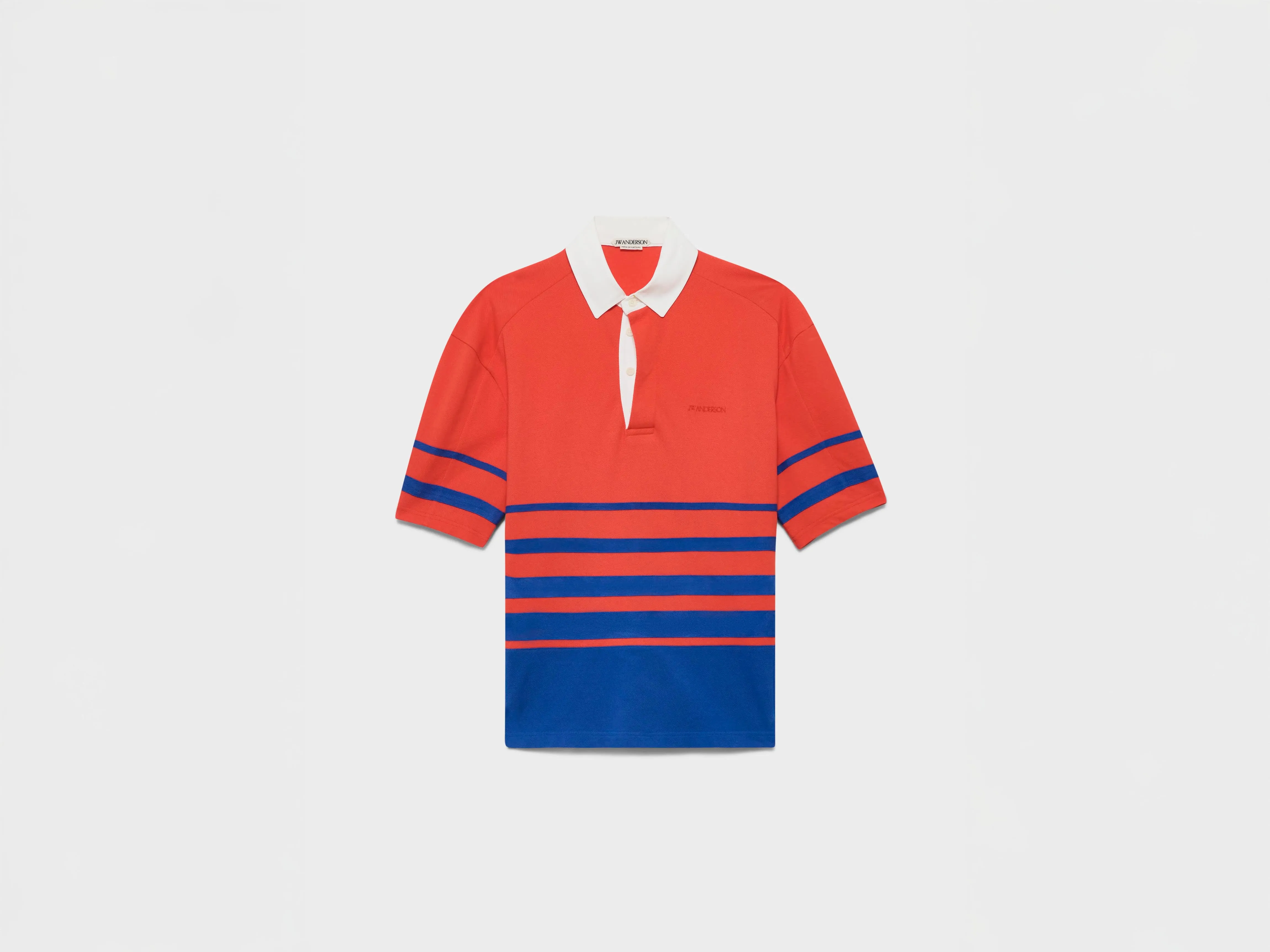 WOMENS STRIPED RUGBY POLO TOP IN IN RED & BLUE sold by J.W. Anderson product image thumbnail 5