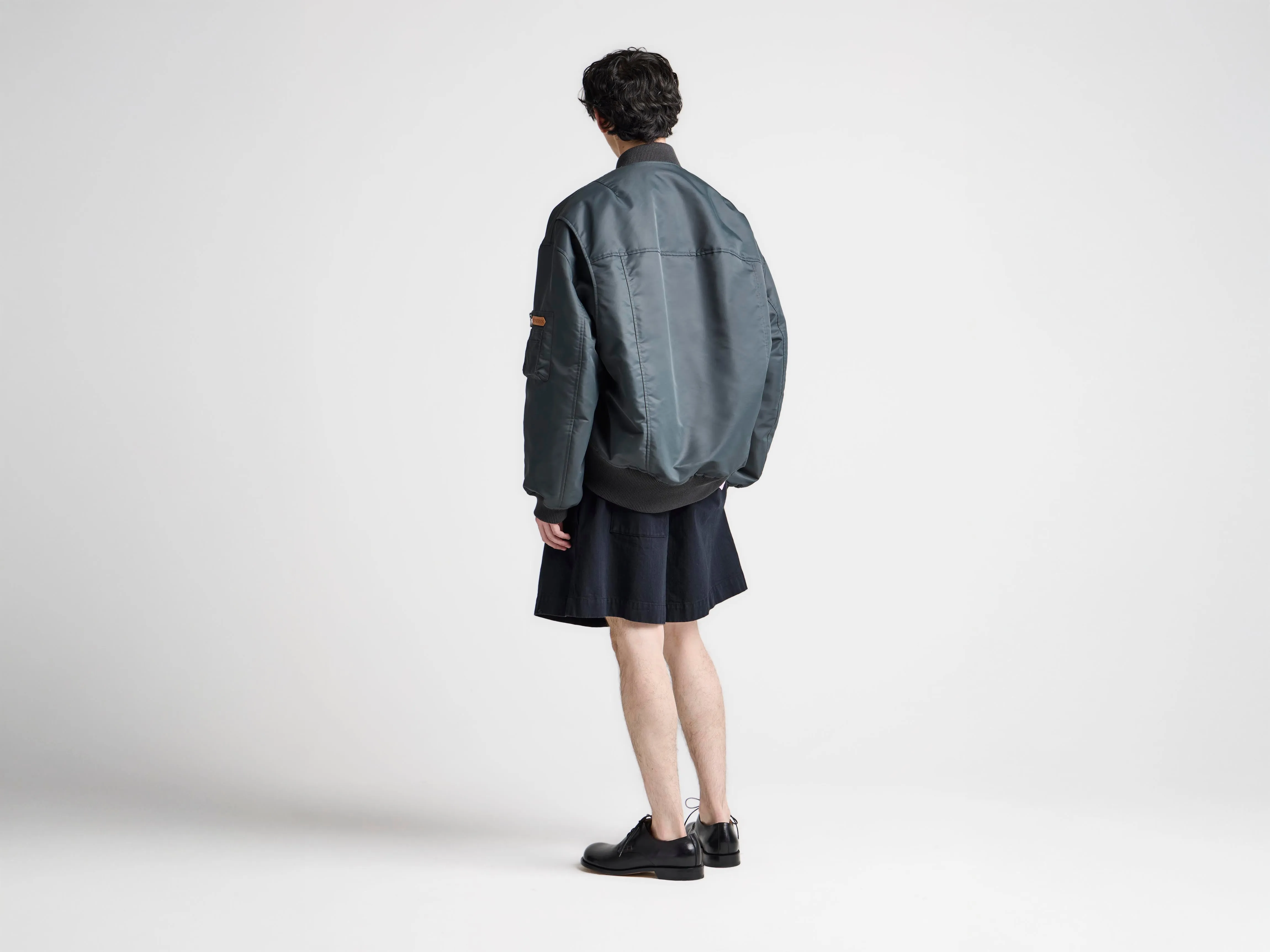 MENS OVERSIZED TIPPED HEM BOMBER JACKET IN DARK GREY sold by J.W. Anderson product image thumbnail 2
