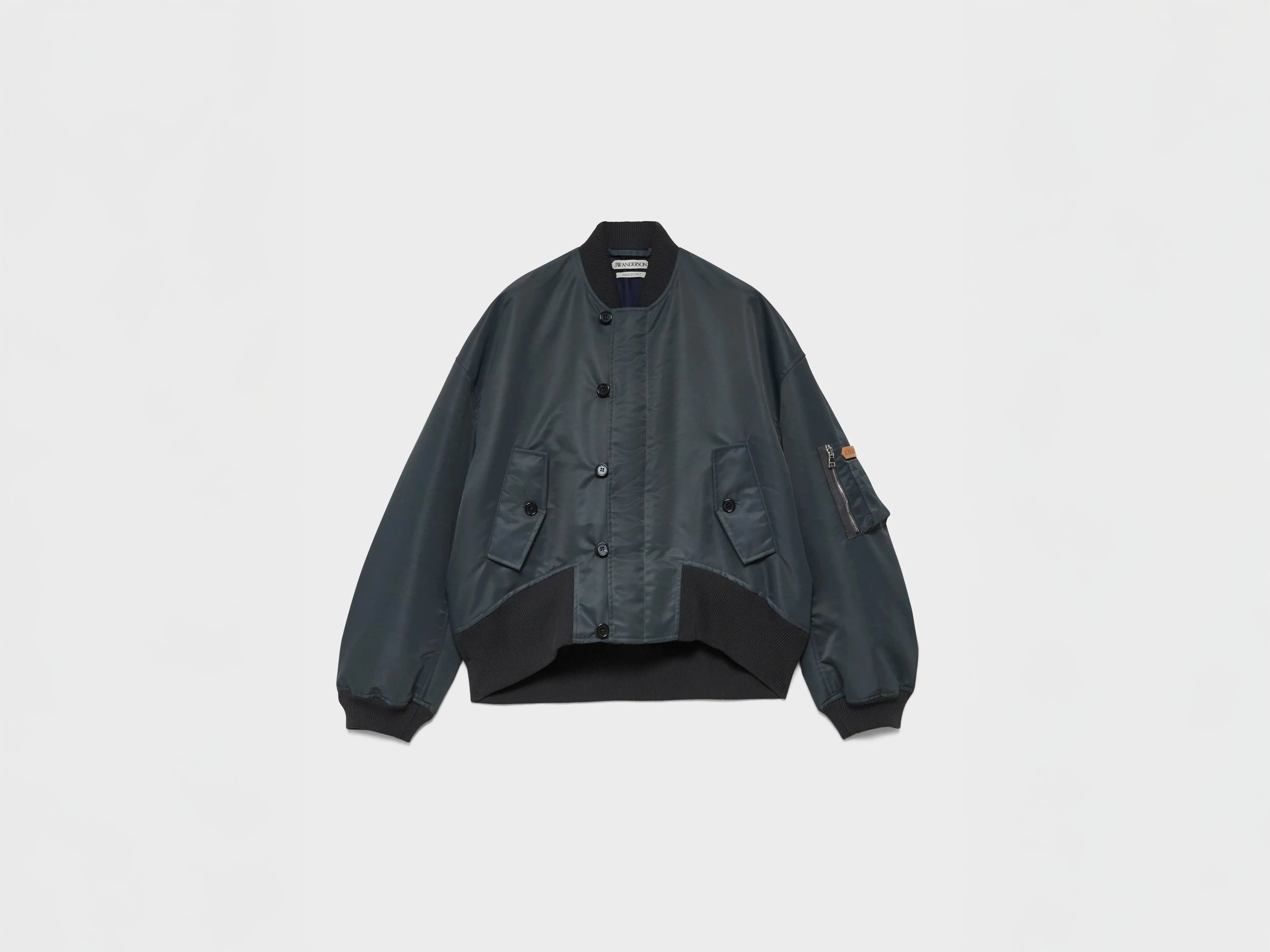 MENS OVERSIZED TIPPED HEM BOMBER JACKET IN DARK GREY sold by J.W. Anderson product image thumbnail 5