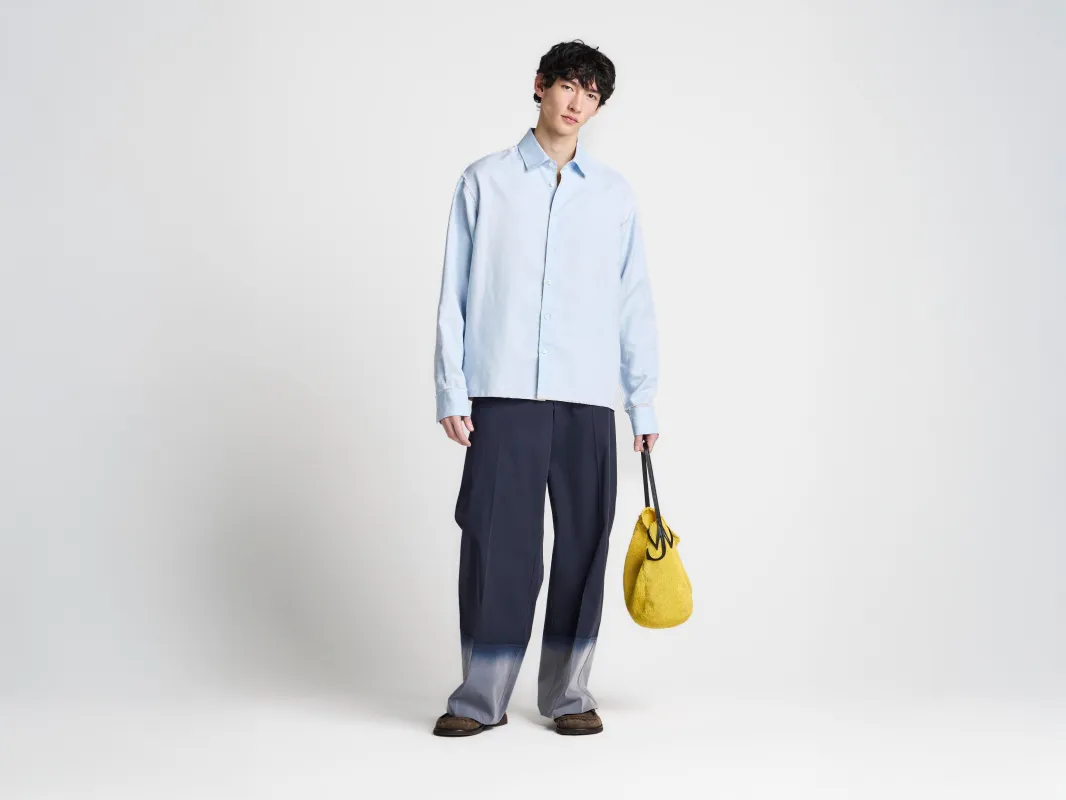 MENS RAW EDGE SHIRT IN PALE BLUE made by J.W. Anderson