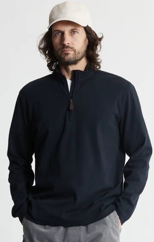 Stretch Cotton Slub Quarter Zip Pullover sold by Jachs