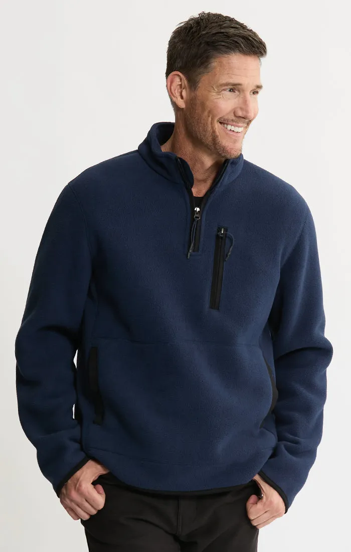 Sherpa Lined Polar Fleece Quarter Zip Pullover sold by Jachs