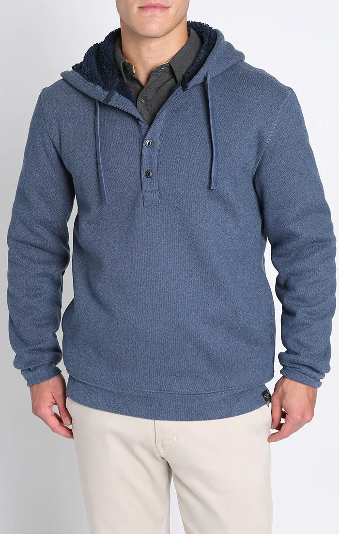 Sherpa Lined Ultra Soft Ribbed Hooded Henley sold by Jachs