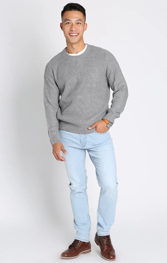 Mixed Stitch Waffle Crewneck Sweater sold by Jachs product image thumbnail 4