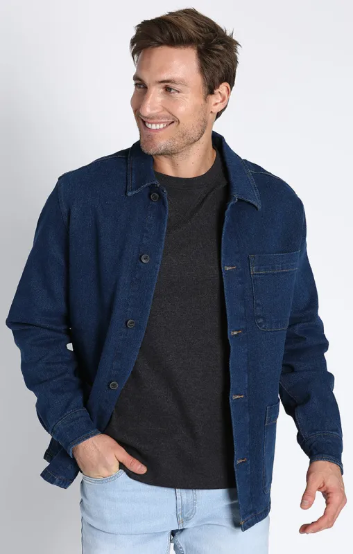 Stretch Denim Wooster Chore Coat sold by Jachs