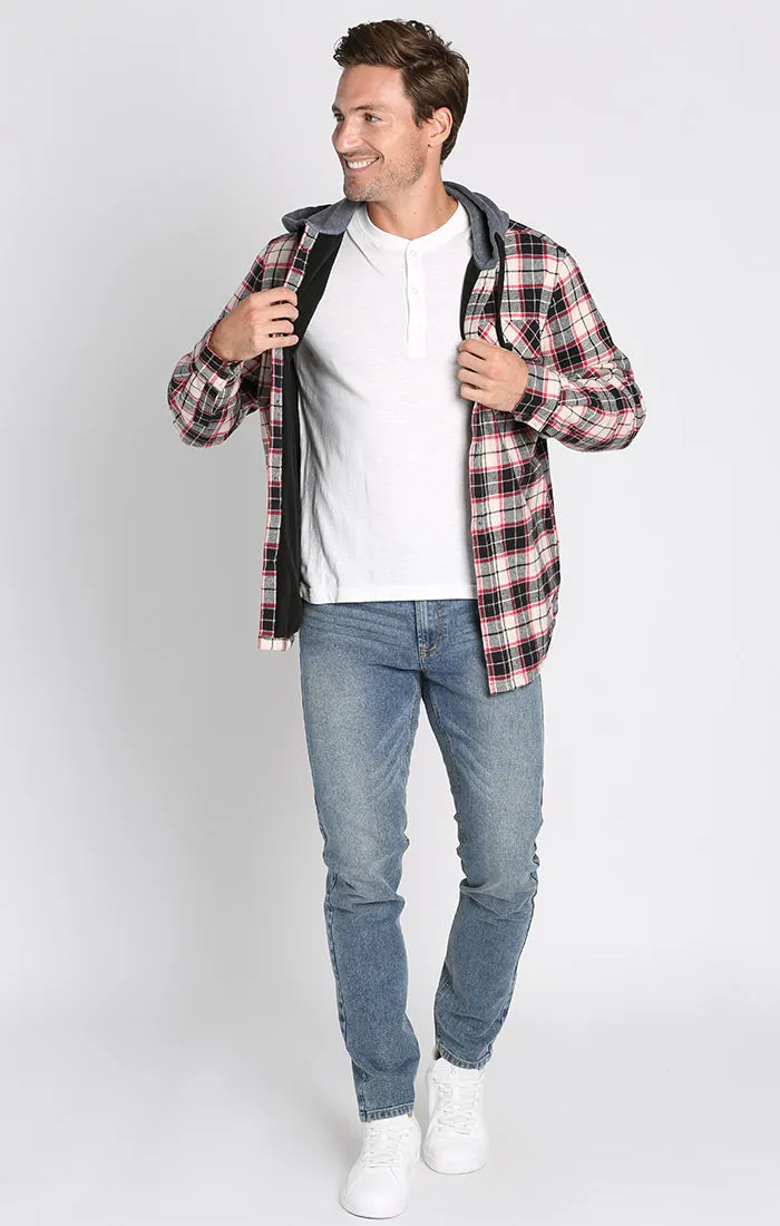 Black Flannel Hooded Shirt Jacket sold by Jachs product image thumbnail 3