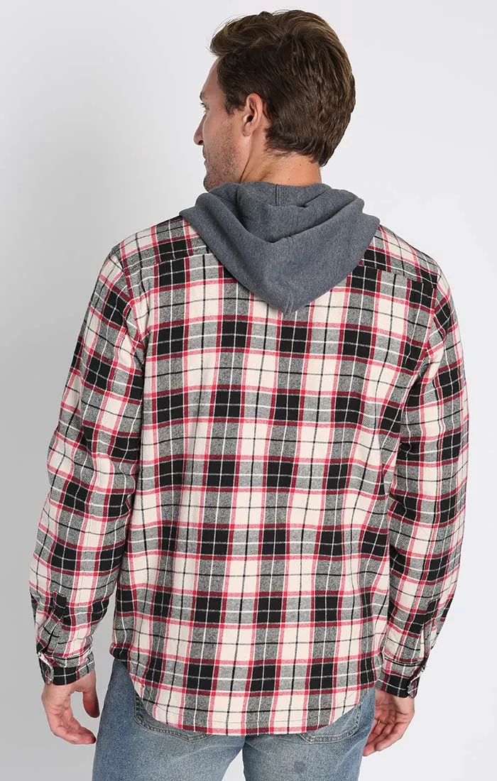Black Flannel Hooded Shirt Jacket sold by Jachs product image thumbnail 4
