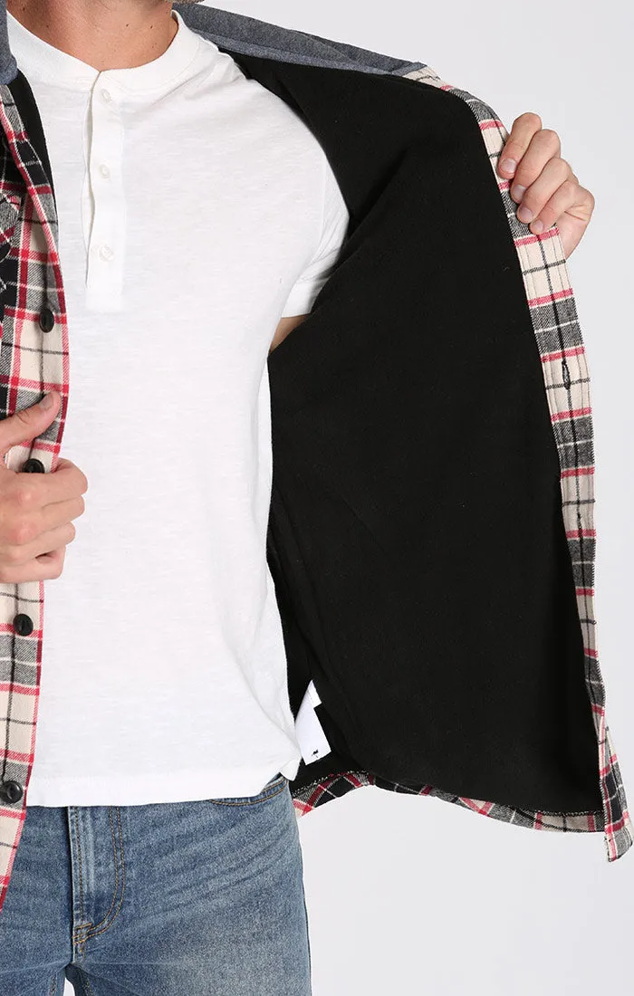 Black Flannel Hooded Shirt Jacket sold by Jachs product image thumbnail 2