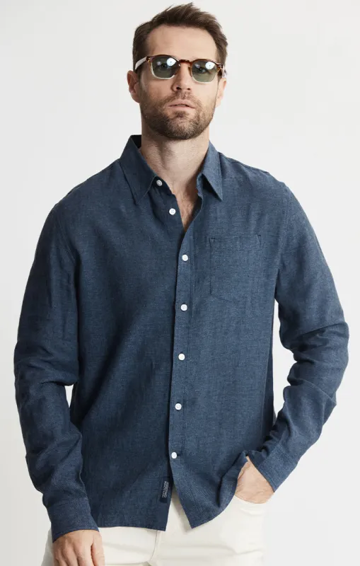 Linen Blend Button-Up Shirt sold by Jachs