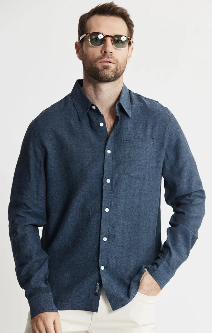 Linen Blend Button-Up Shirt sold by Jachs