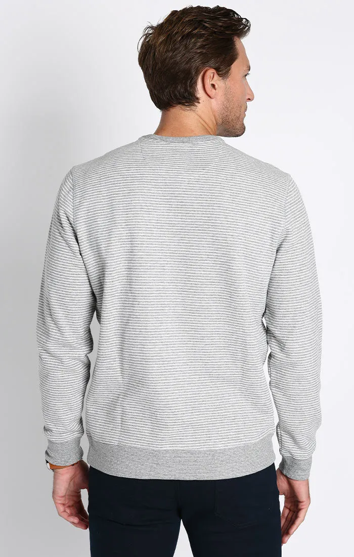 Striped Sustainable Fleece Crewneck sold by Jachs product image thumbnail 3