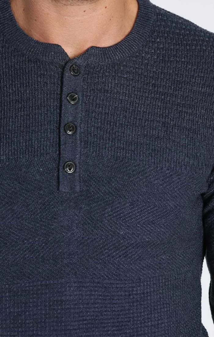 Mixed Stitch Waffle Sweater Henley sold by Jachs product image thumbnail 2