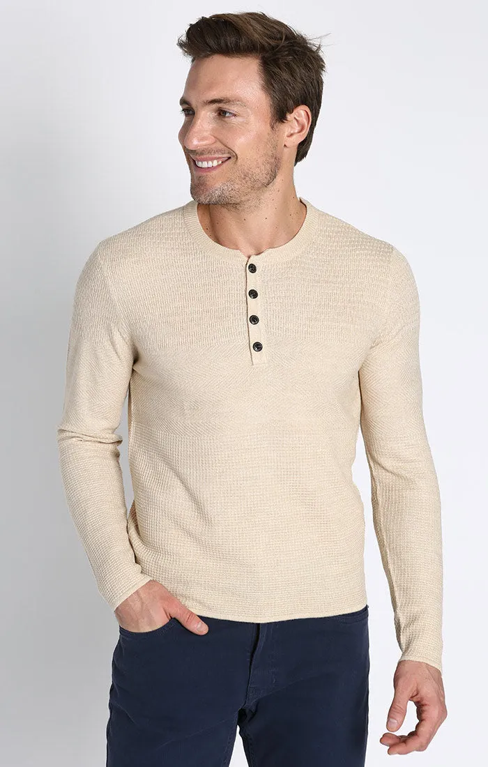 Mixed Stitch Waffle Sweater Henley sold by Jachs product image thumbnail 5