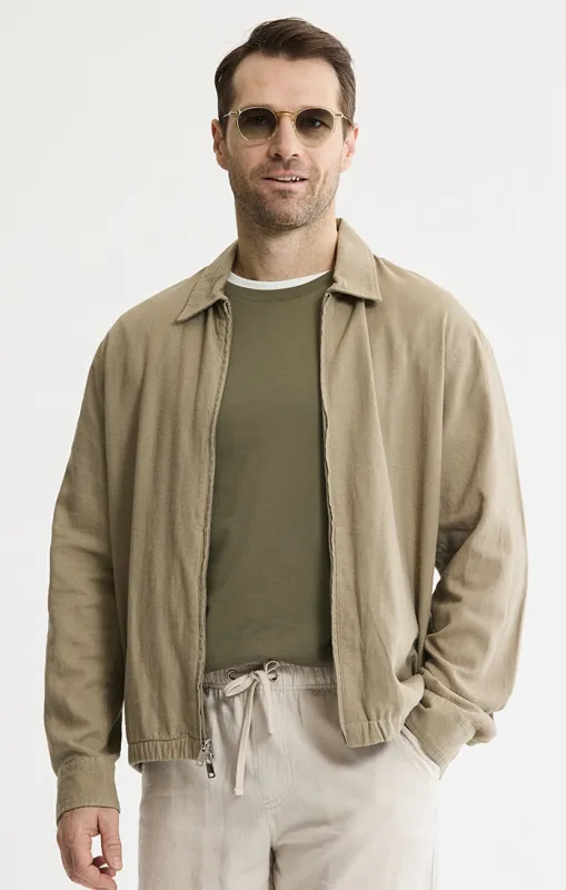 Linen Blend Zip Jacket made by Jachs