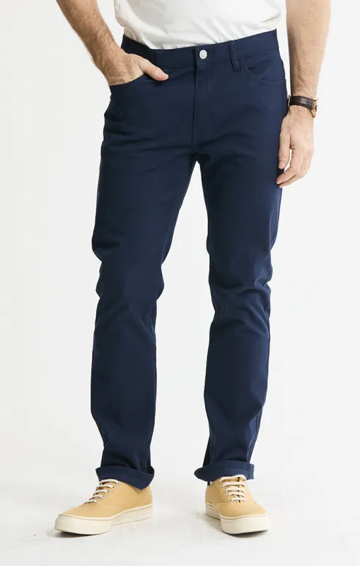 Cotton Silk Blend Stretch 5-Pocket Pants made by Jachs